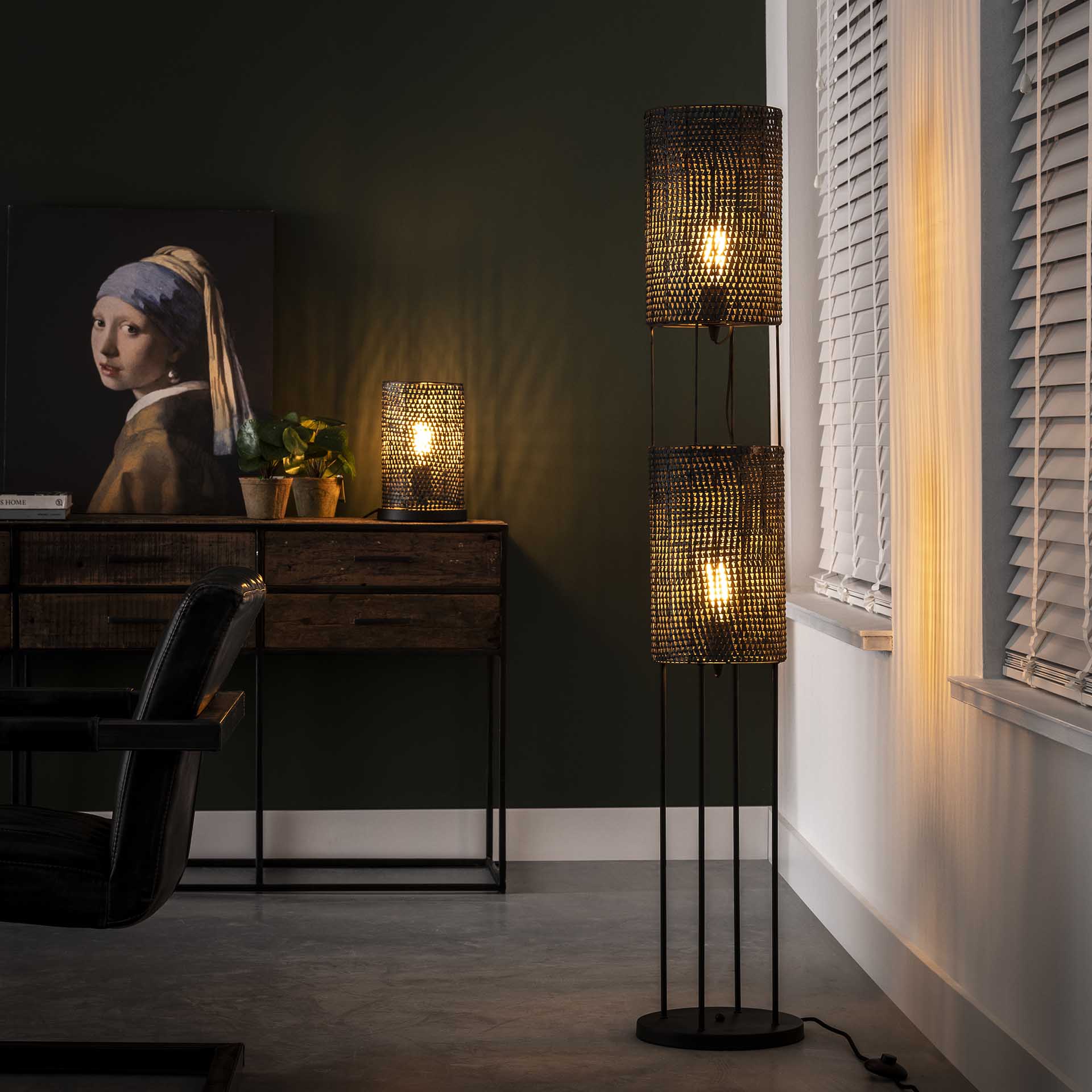 Tafellamp Onyx - Zwart/Bruin - Metaal