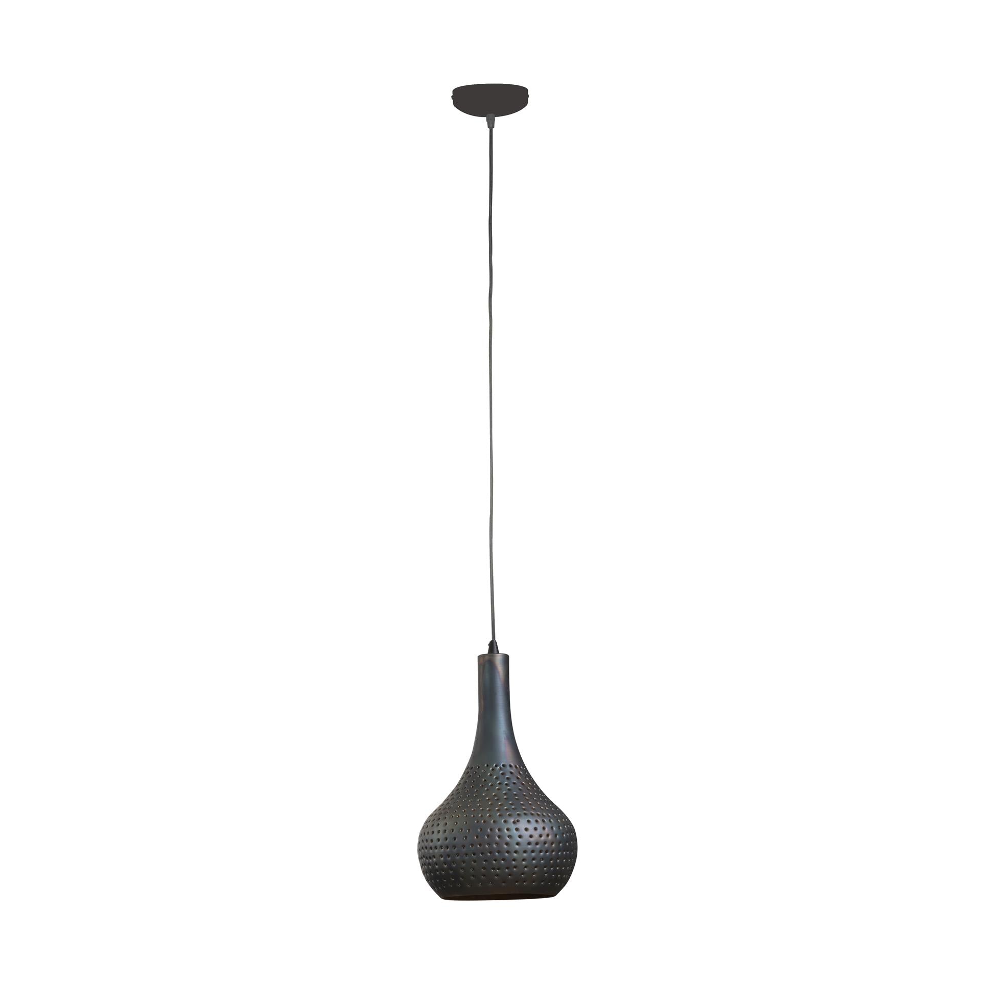 Hanglamp Kai - 1-lichts - Zwart/Bruin - Metaal
