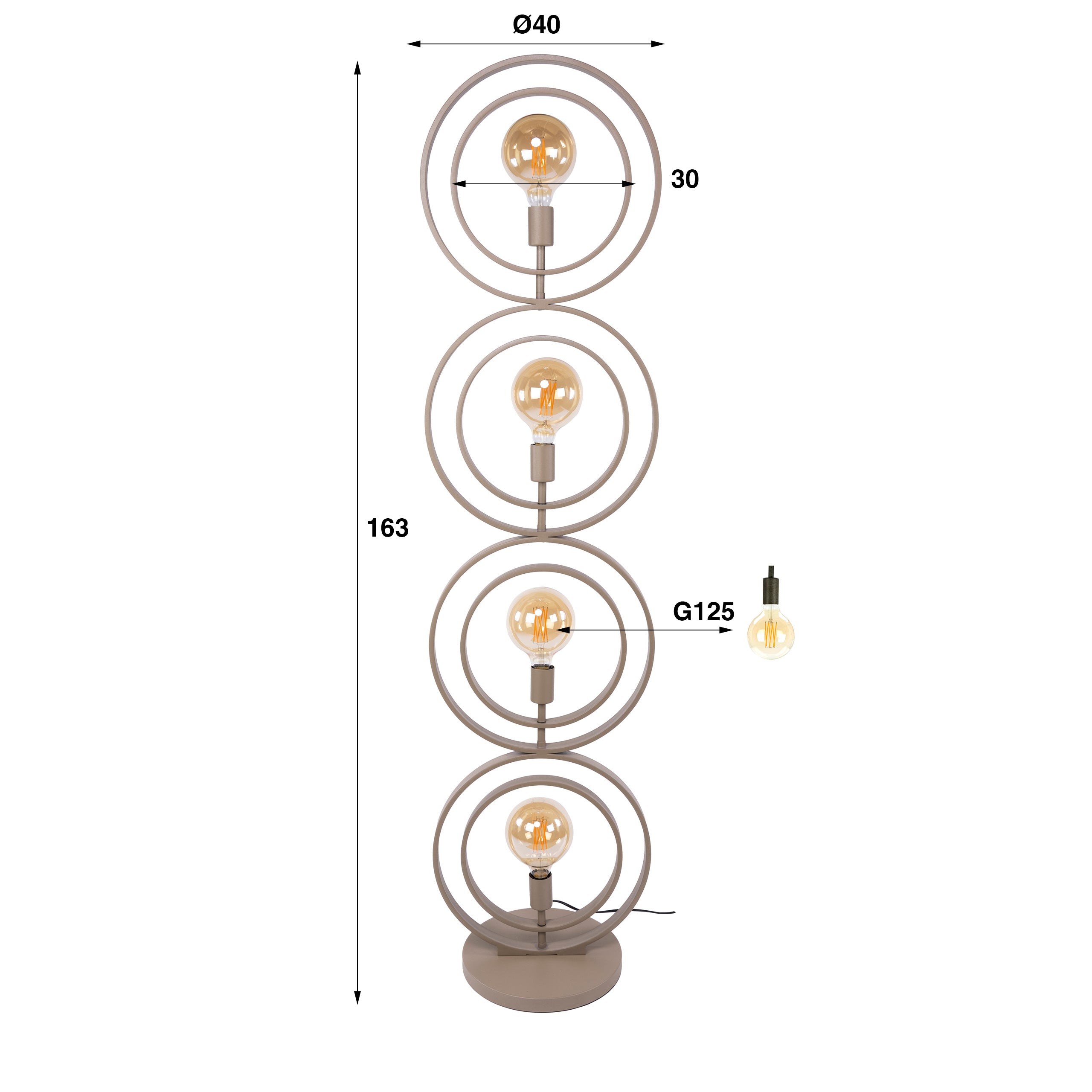 Vloerlamp Sterre - Beige - Metaal - 163 cm