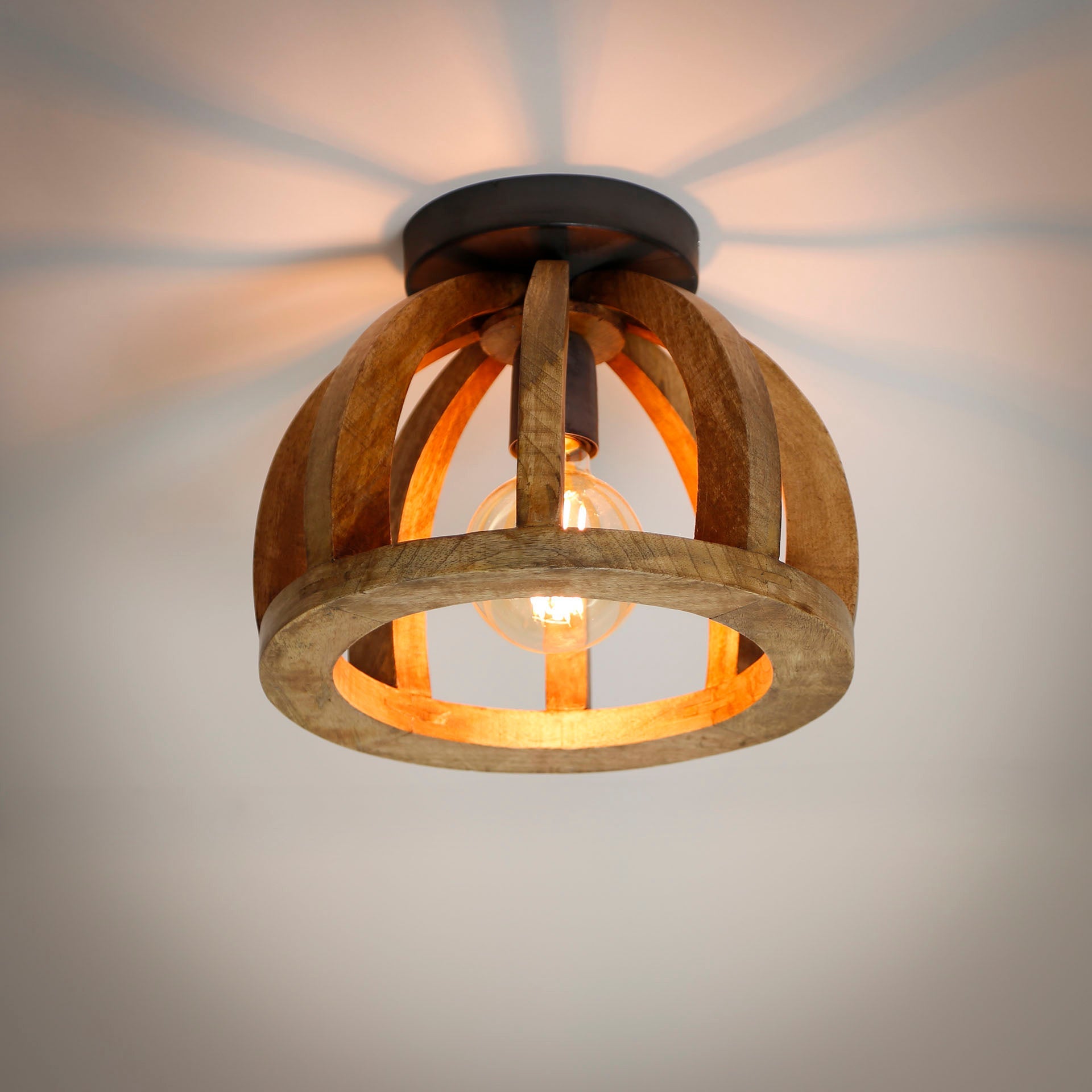 Plafondlamp Emilia - Bruin - Mangohout