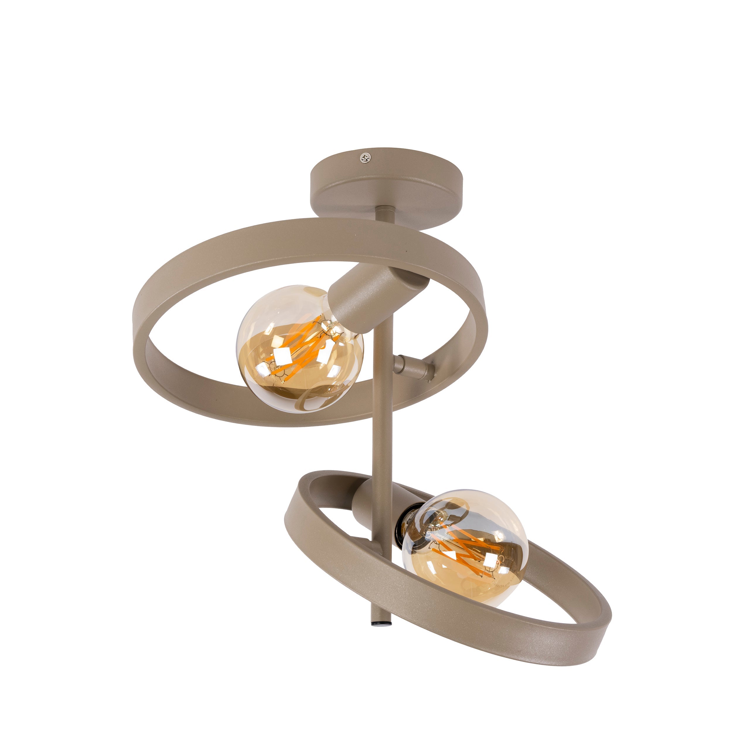 Plafondlamp Amara - 2-lichts - Beige - Metaal
