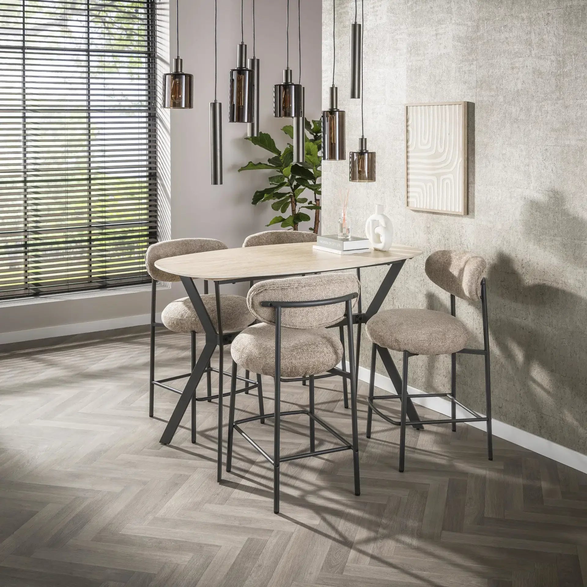 Hanglamp Lucaro - 9-lichts - Brons - Glas - Met Spots