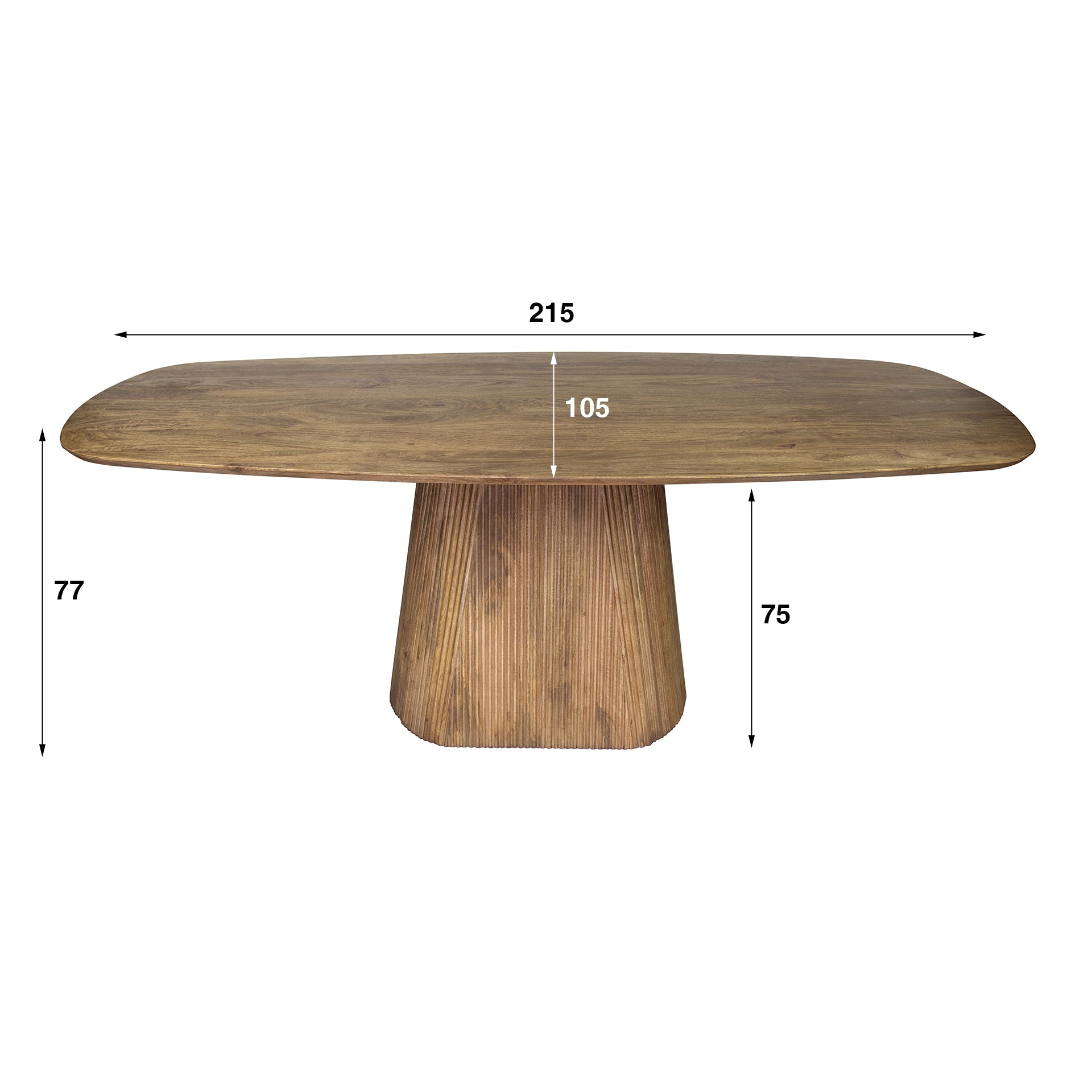 Eettafel Harmony - Deens Ovaal - Mangohout - 215 cm