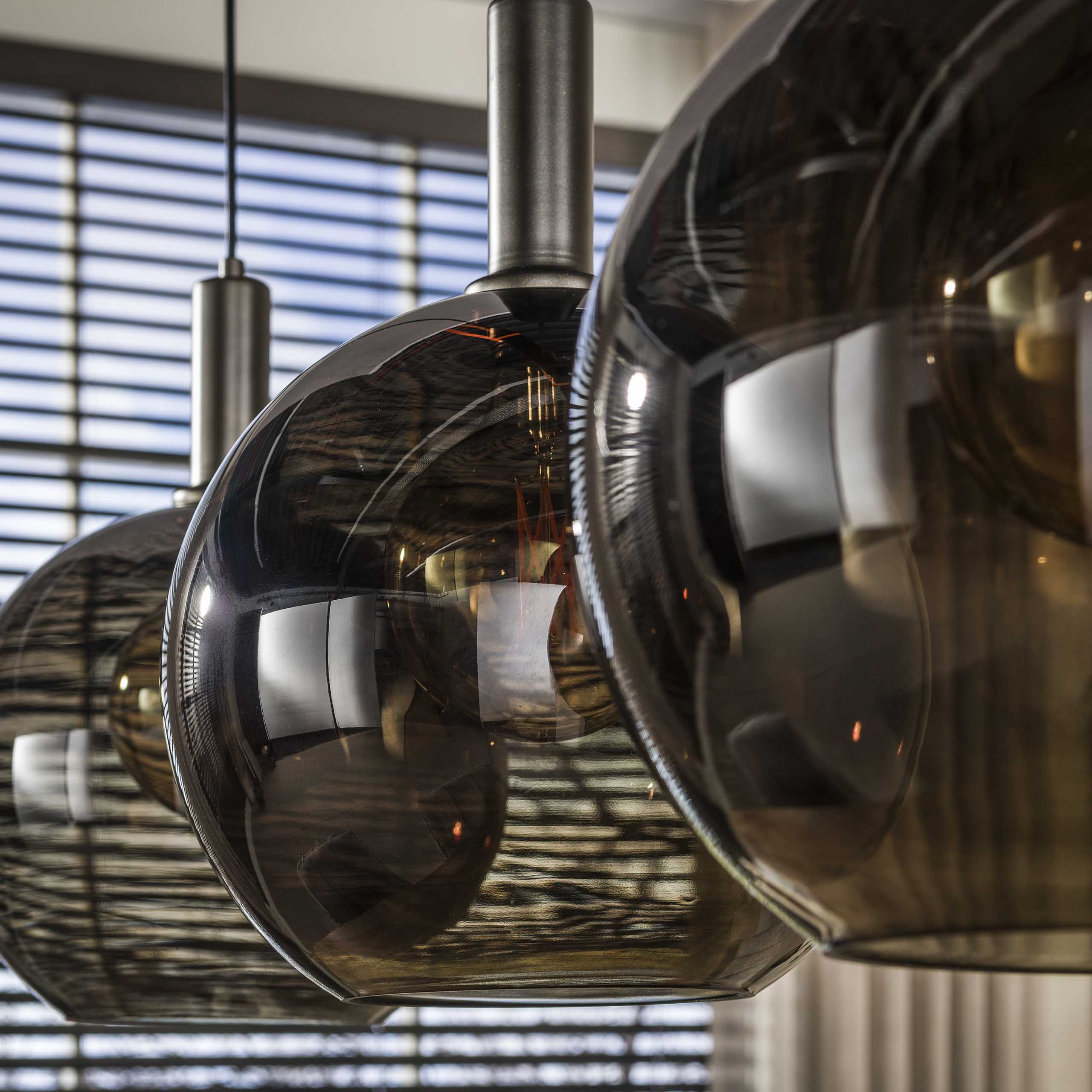 Hanglamp Sira - 3-lichts - Brons - Glazen Bollen