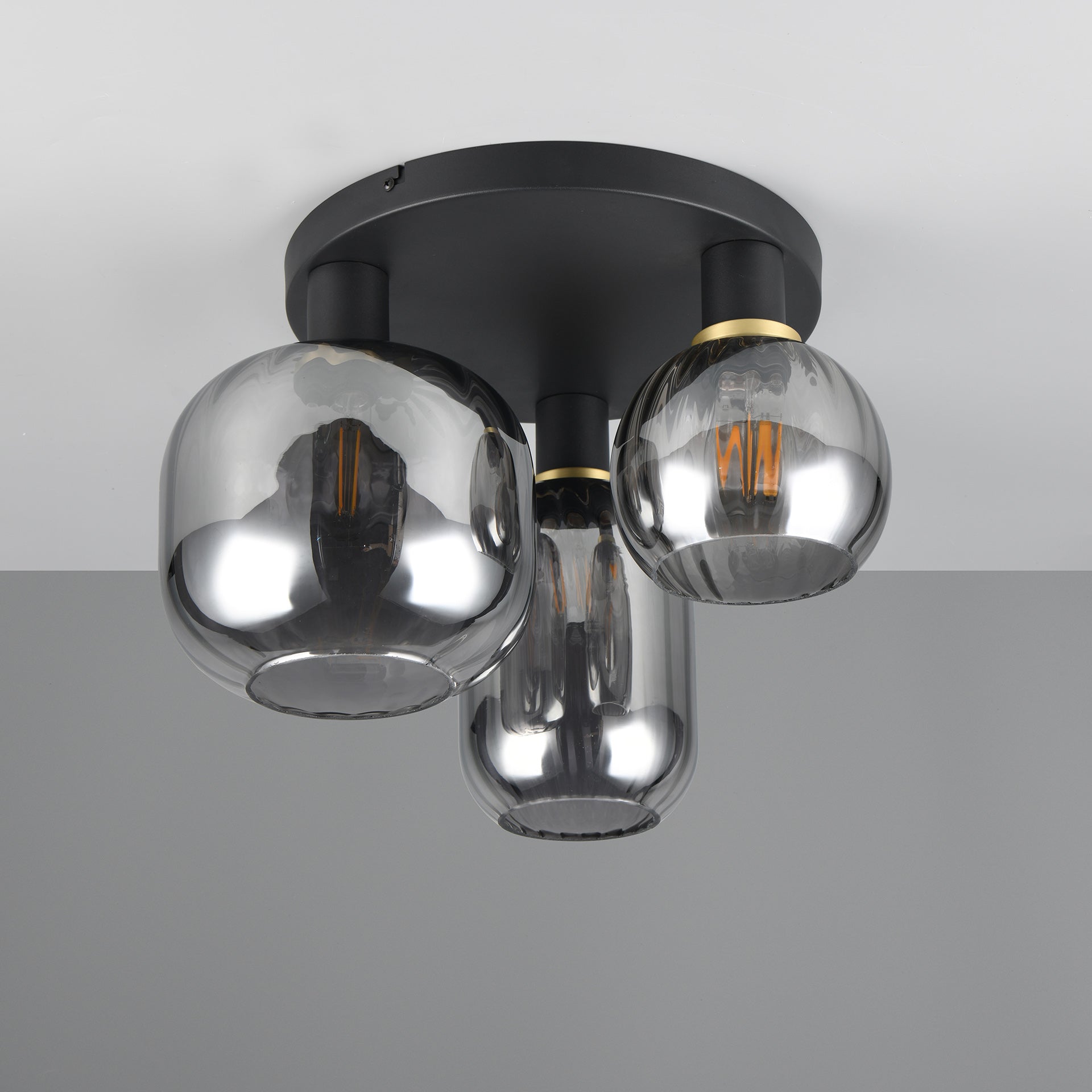 Plafondlamp Elyvo - 3-lichts - Chroom - Glas