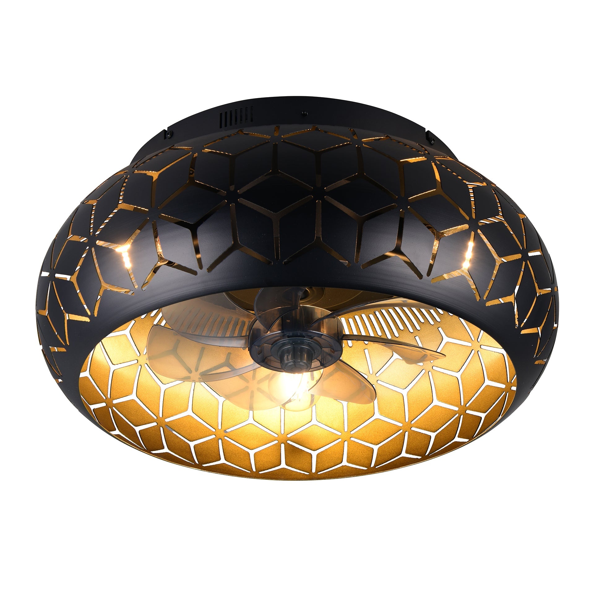 Plafondventilator Elynn - Met Lamp - Mat Zwart