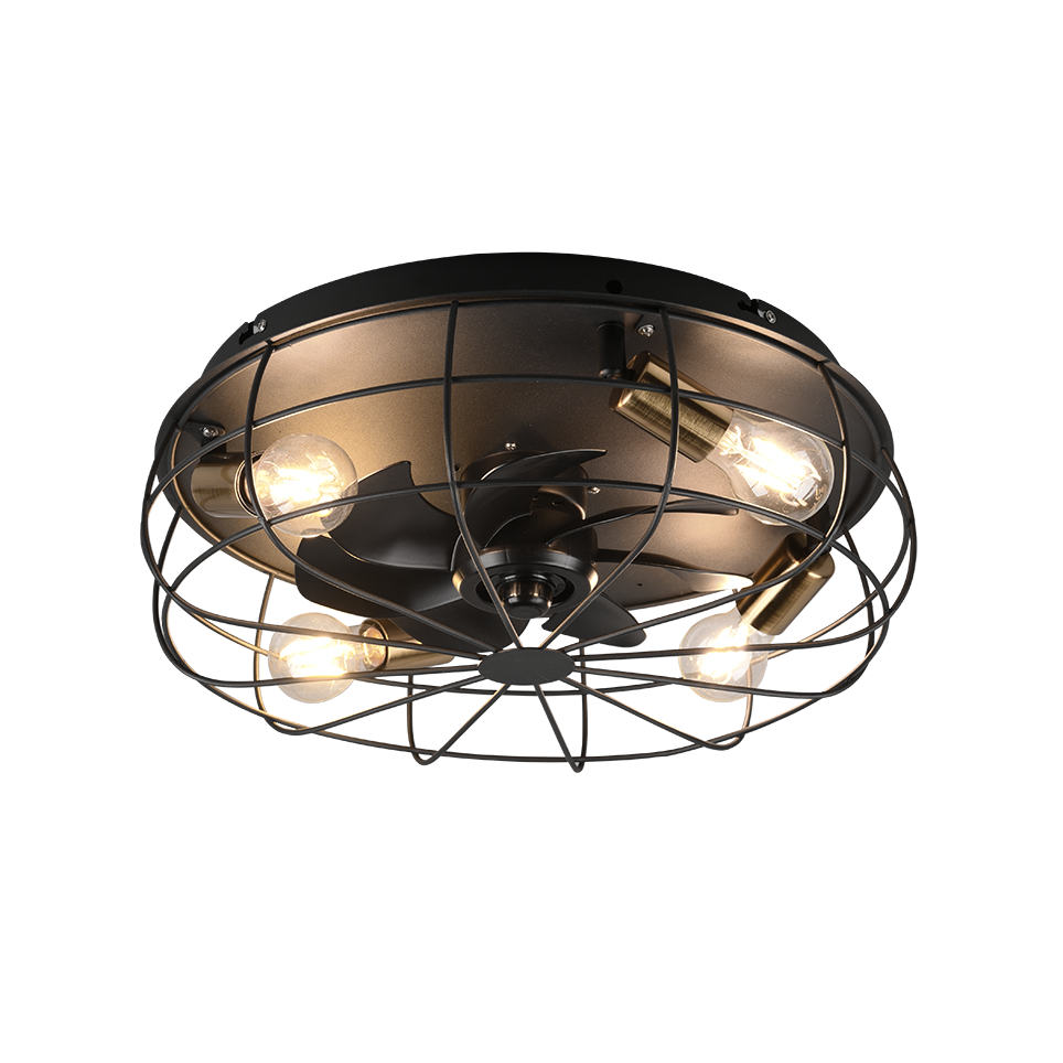 Plafondventilator Kate - Met Lamp - Zwart