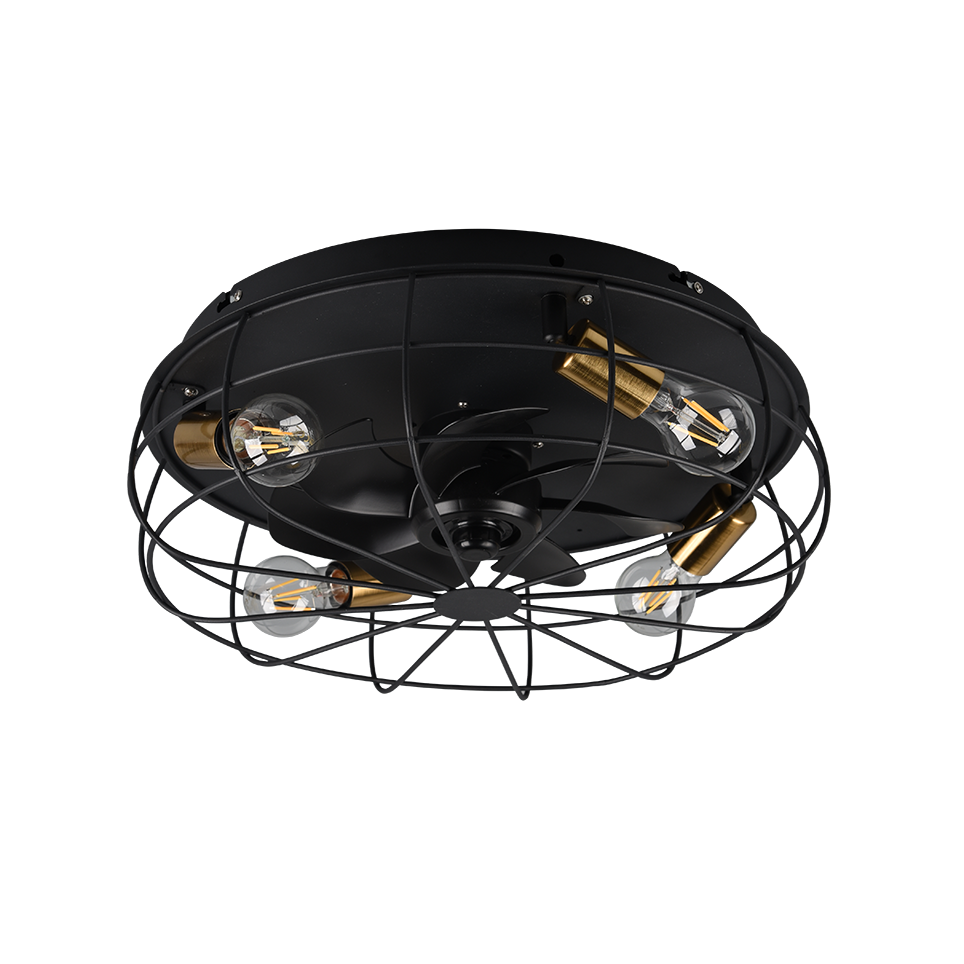 Plafondventilator Kate - Met Lamp - Zwart