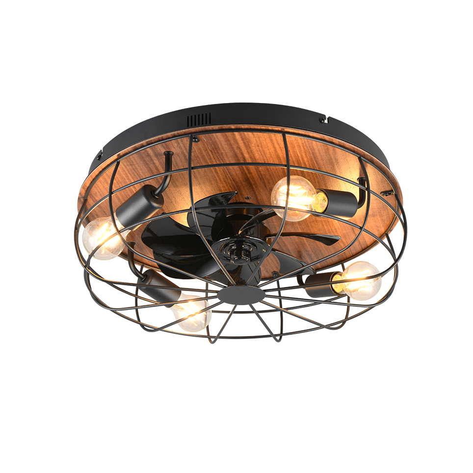 Plafondventilator Kate - Met Lamp - Bruin