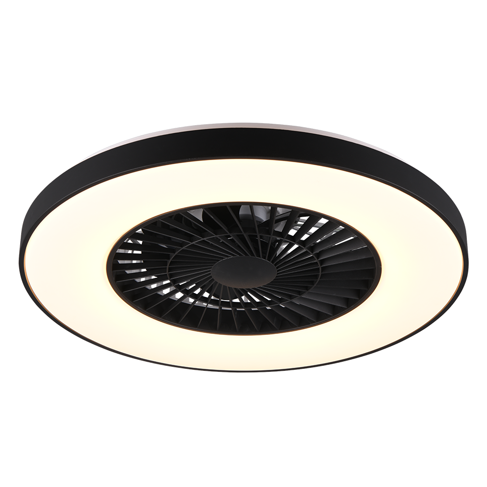 Plafondventilator Jasmijn - Met Lamp - Zwart - Dimbaar - Koud + Warm