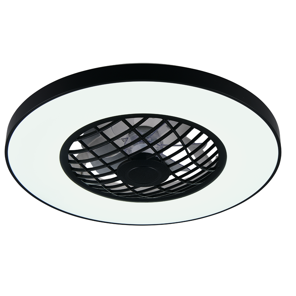 Plafondventilator Nomi - Met Lamp RGB - Zwart - Dimbaar - Koud + Warm