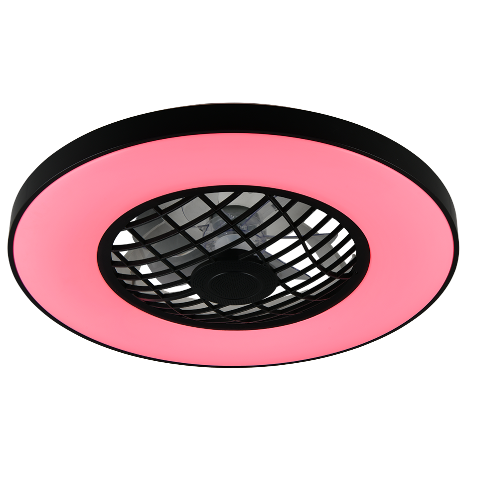 Plafondventilator Nomi - Met Lamp RGB - Zwart - Dimbaar - Koud + Warm