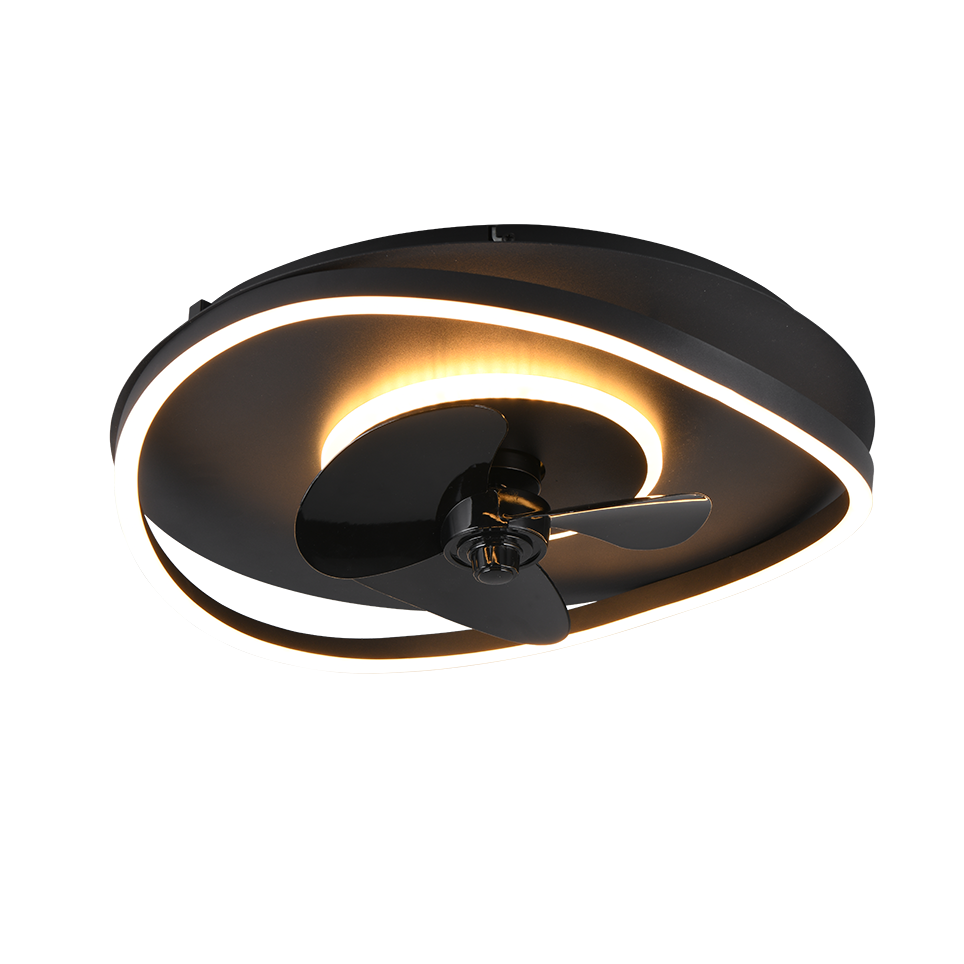 Plafondventilator Lucy - Met Lamp - Zwart - Dimbaar - Koud + Warm