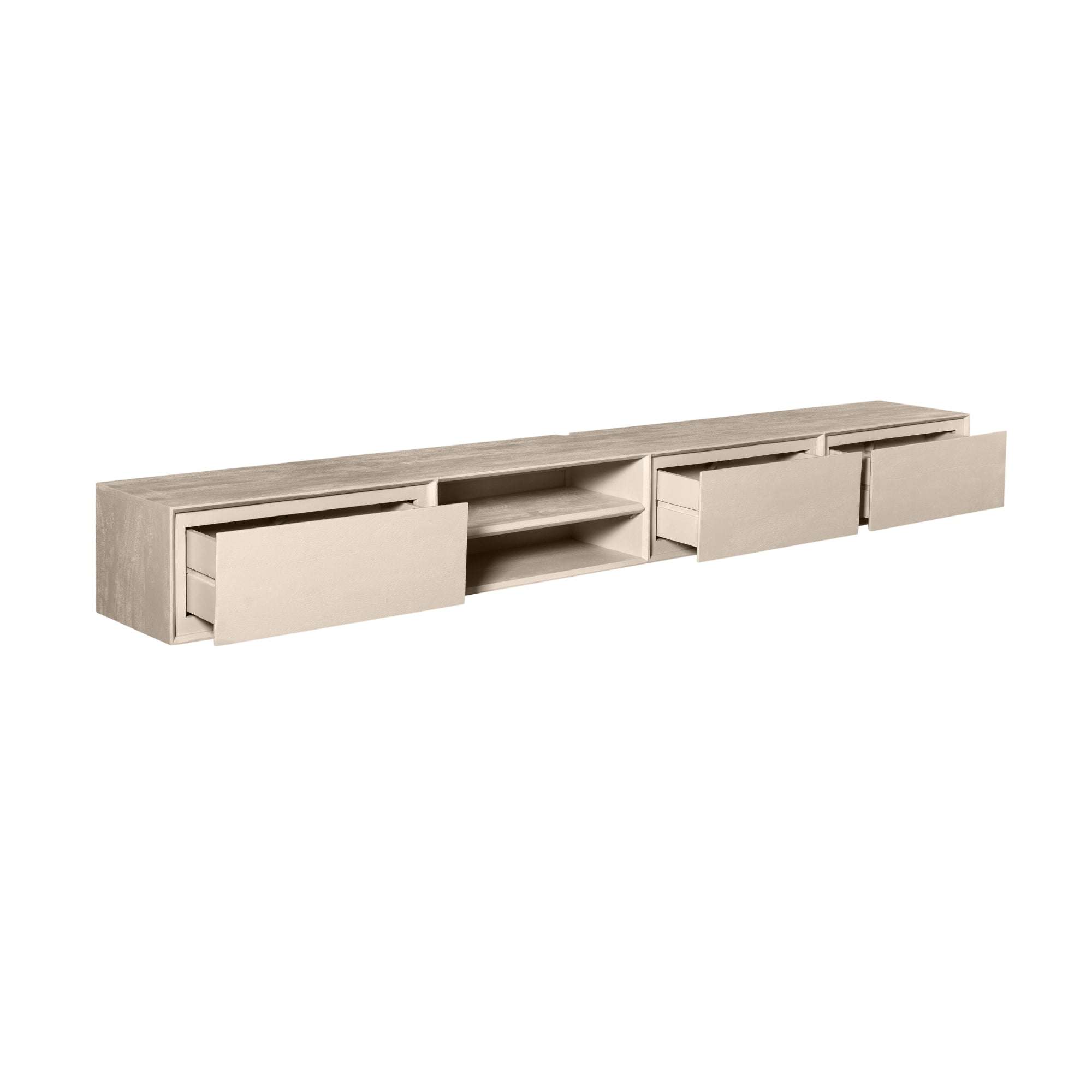 Zwevend TV-meubel Nivara - Beige - 280 cm