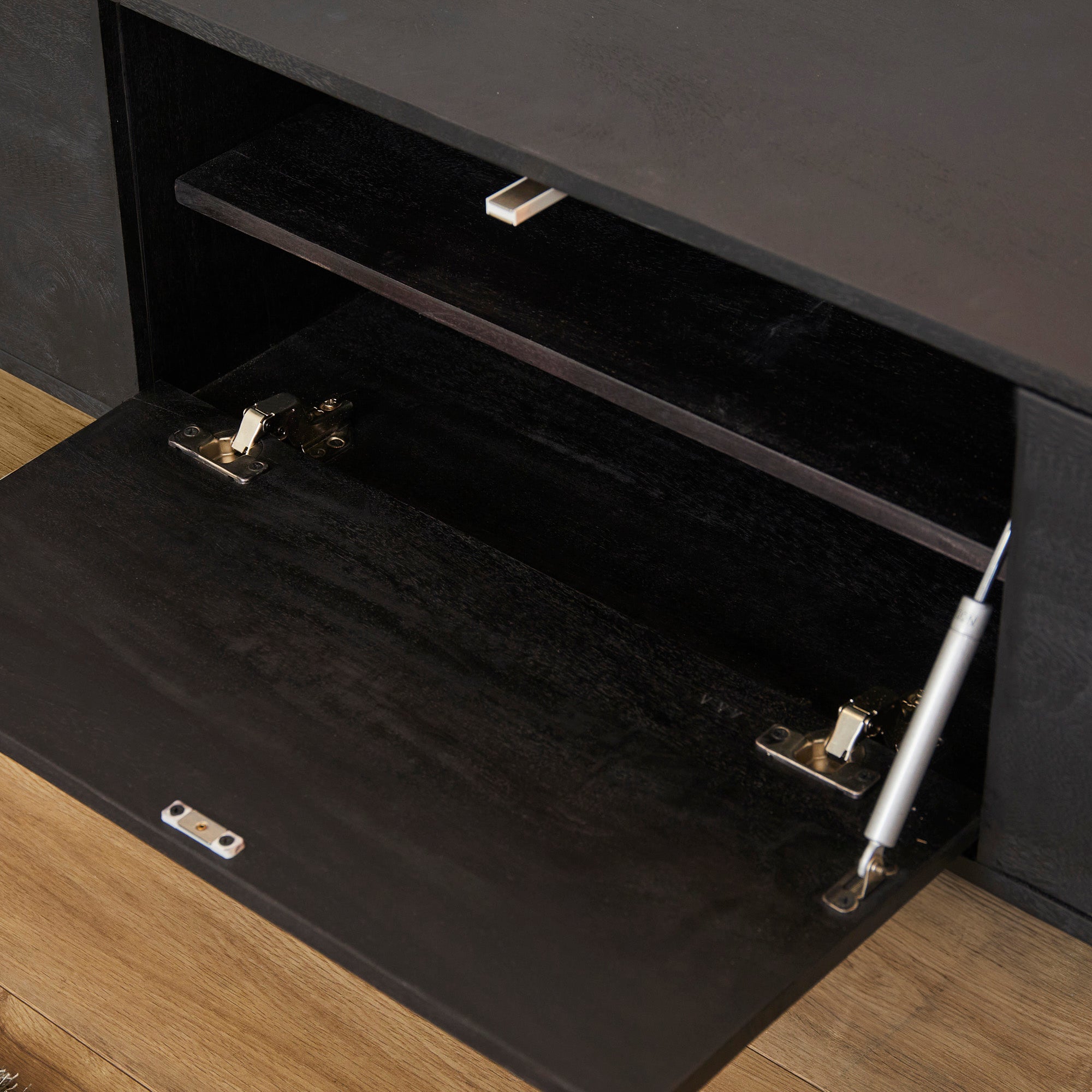 Zwevend TV-meubel Yuna - Zwart - 280 cm