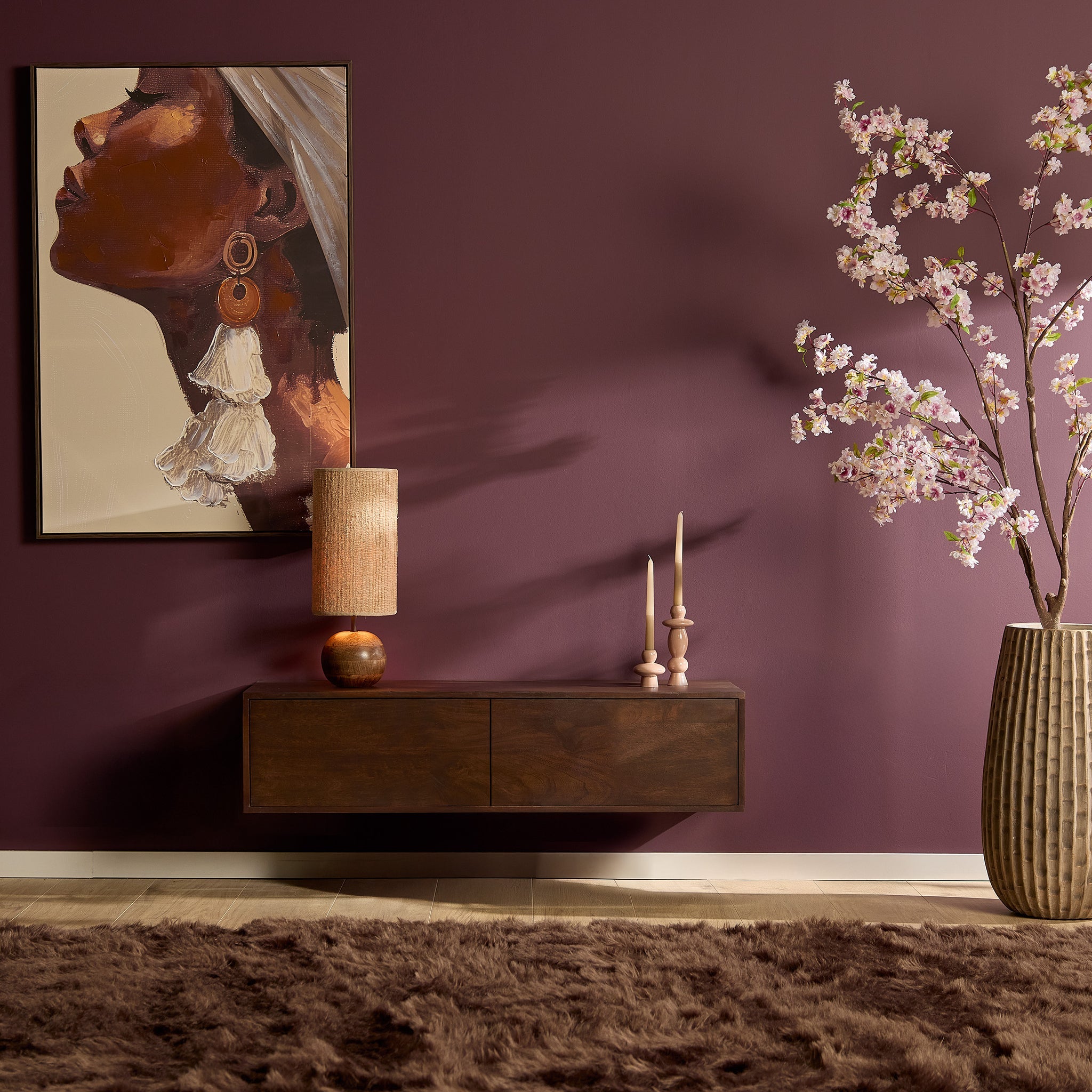 Zwevend TV-meubel Yuna - Bruin - 120 cm