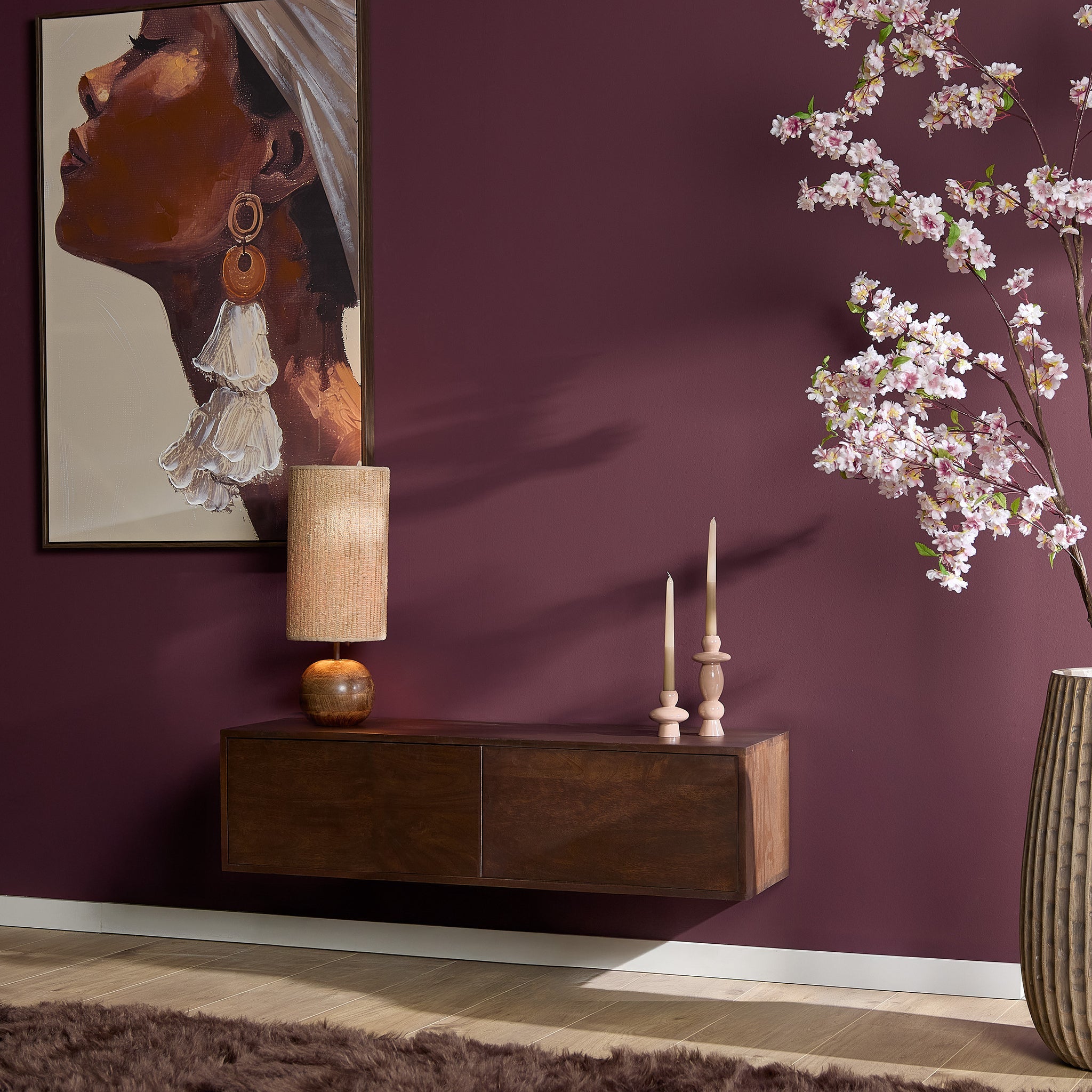 Zwevend TV-meubel Yuna - Bruin - 120 cm