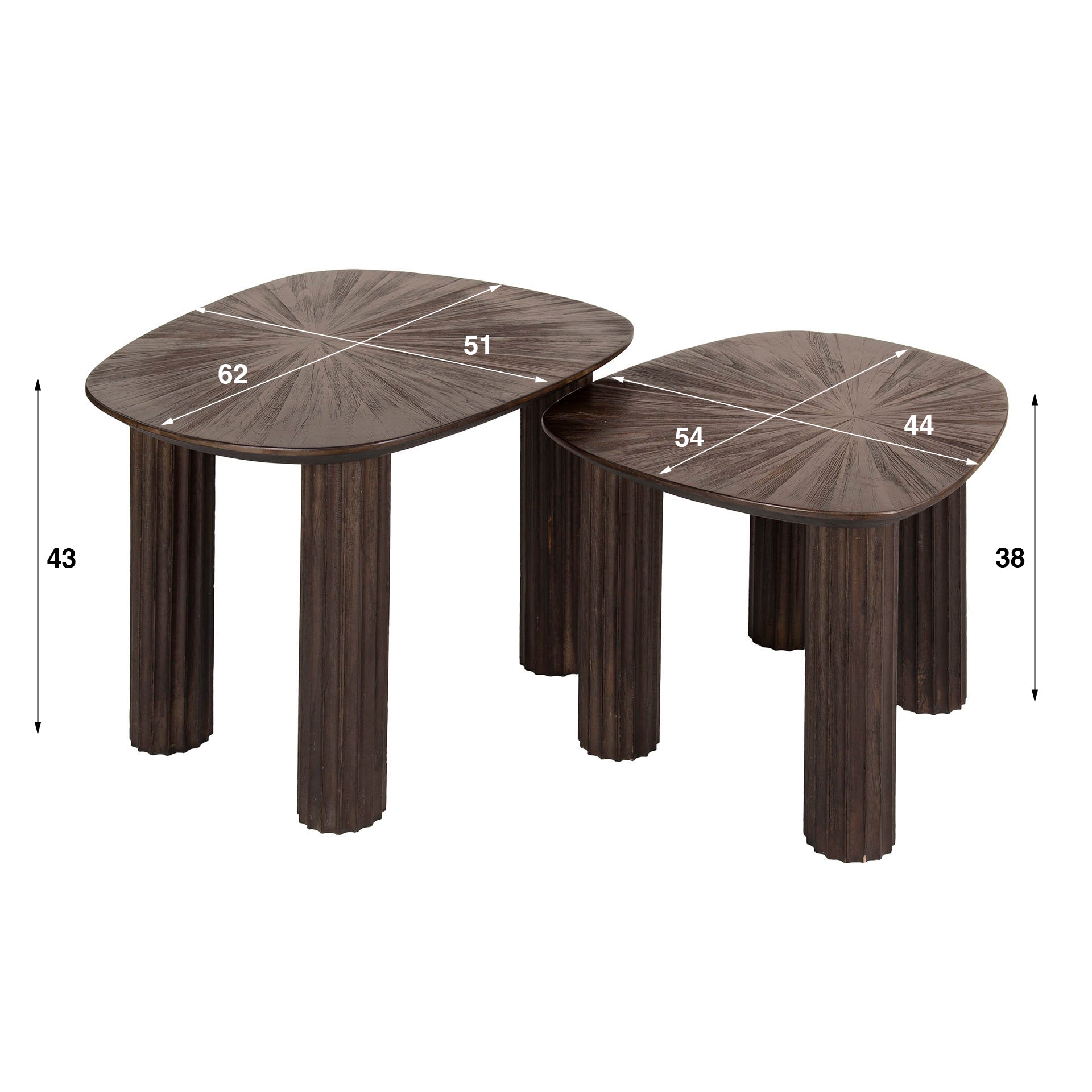 Salontafel Avenza - Organisch - Teakhout - Set van 2