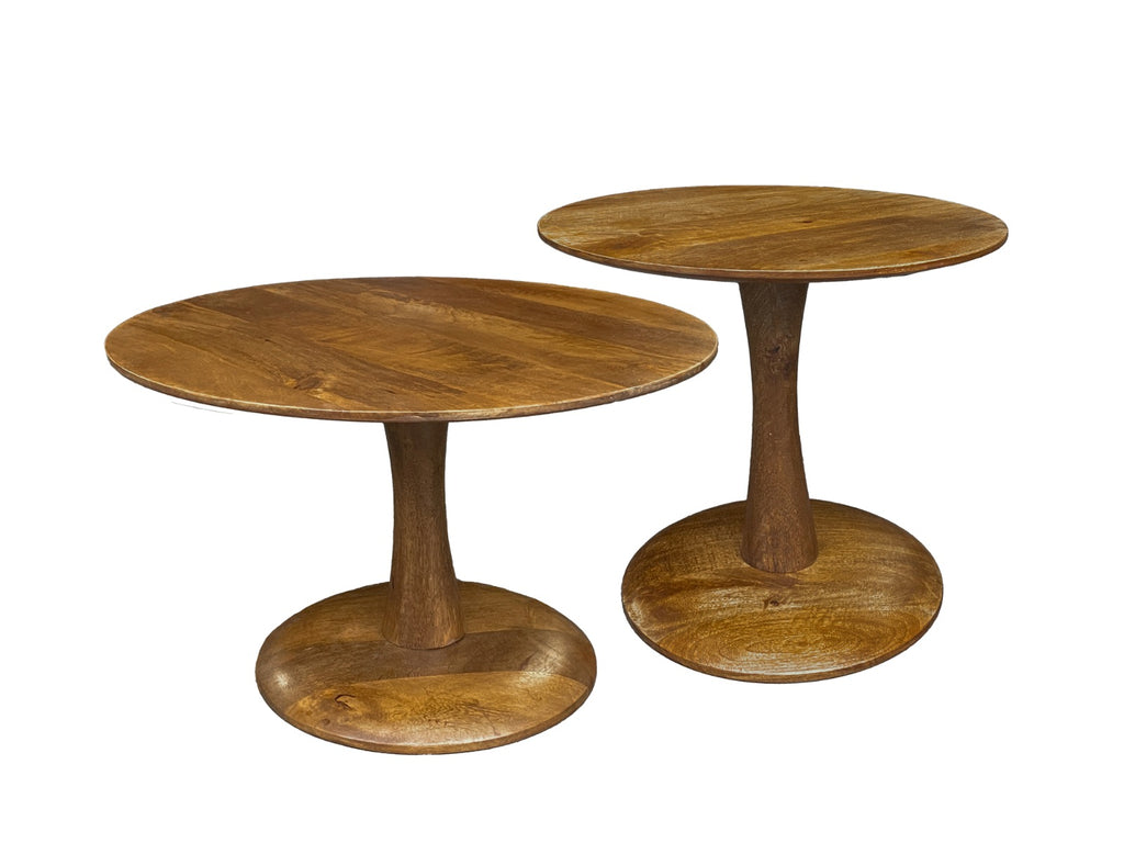 Salontafel Vivian - Lichtbruin - Mangohout - Ø 60 cm