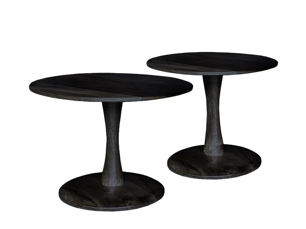 Salontafel Vivian - Zwart - Mangohout - Ø 50 cm