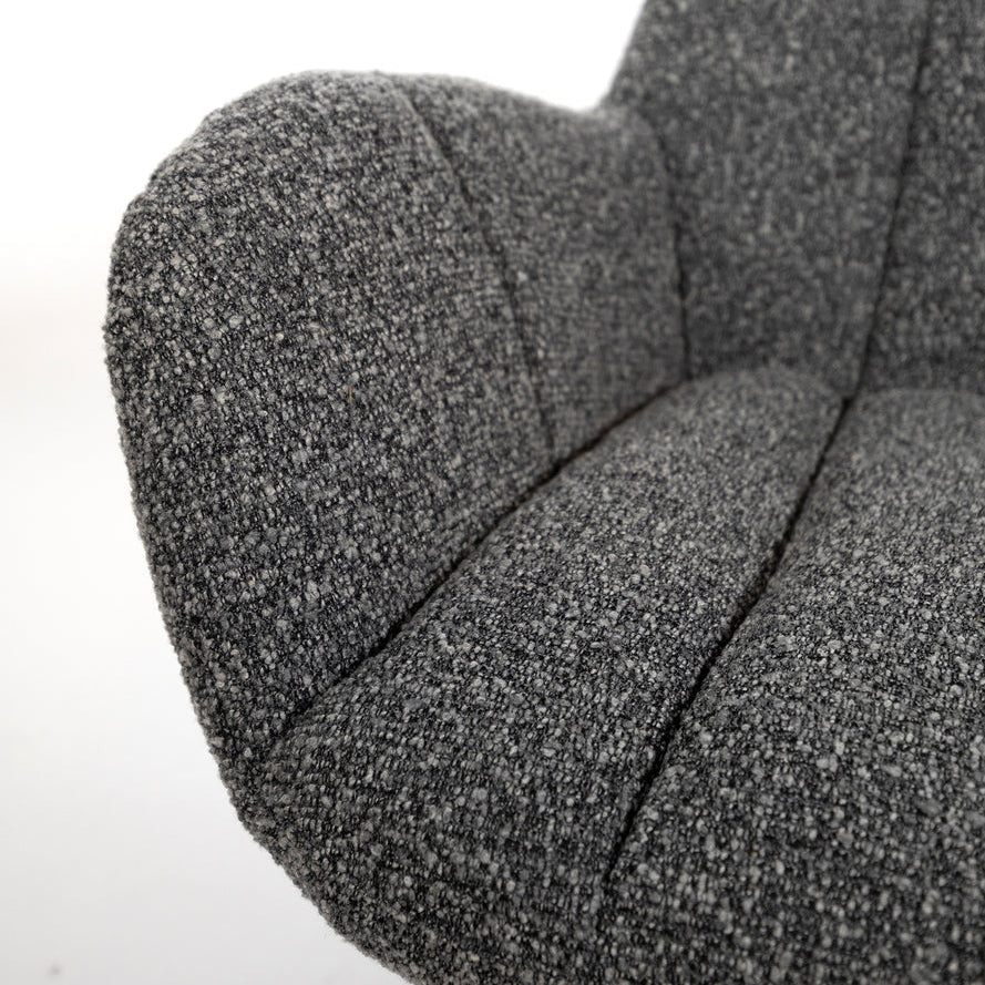 Fauteuil Luvano - Antraciet - Bouclé - Draaibaar