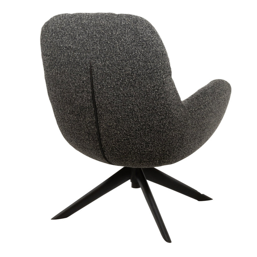 Fauteuil Luvano - Antraciet - Bouclé - Draaibaar