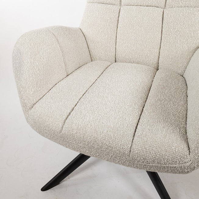 Fauteuil Luvano - Ivoor - Bouclé - Draaibaar