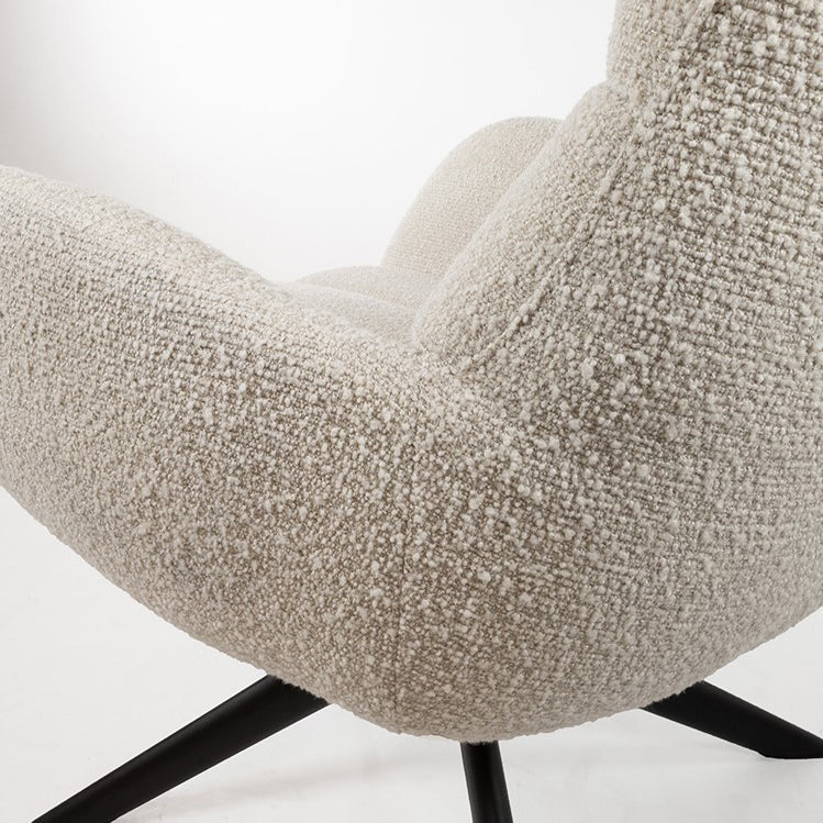 Fauteuil Luvano - Ivoor - Bouclé - Draaibaar