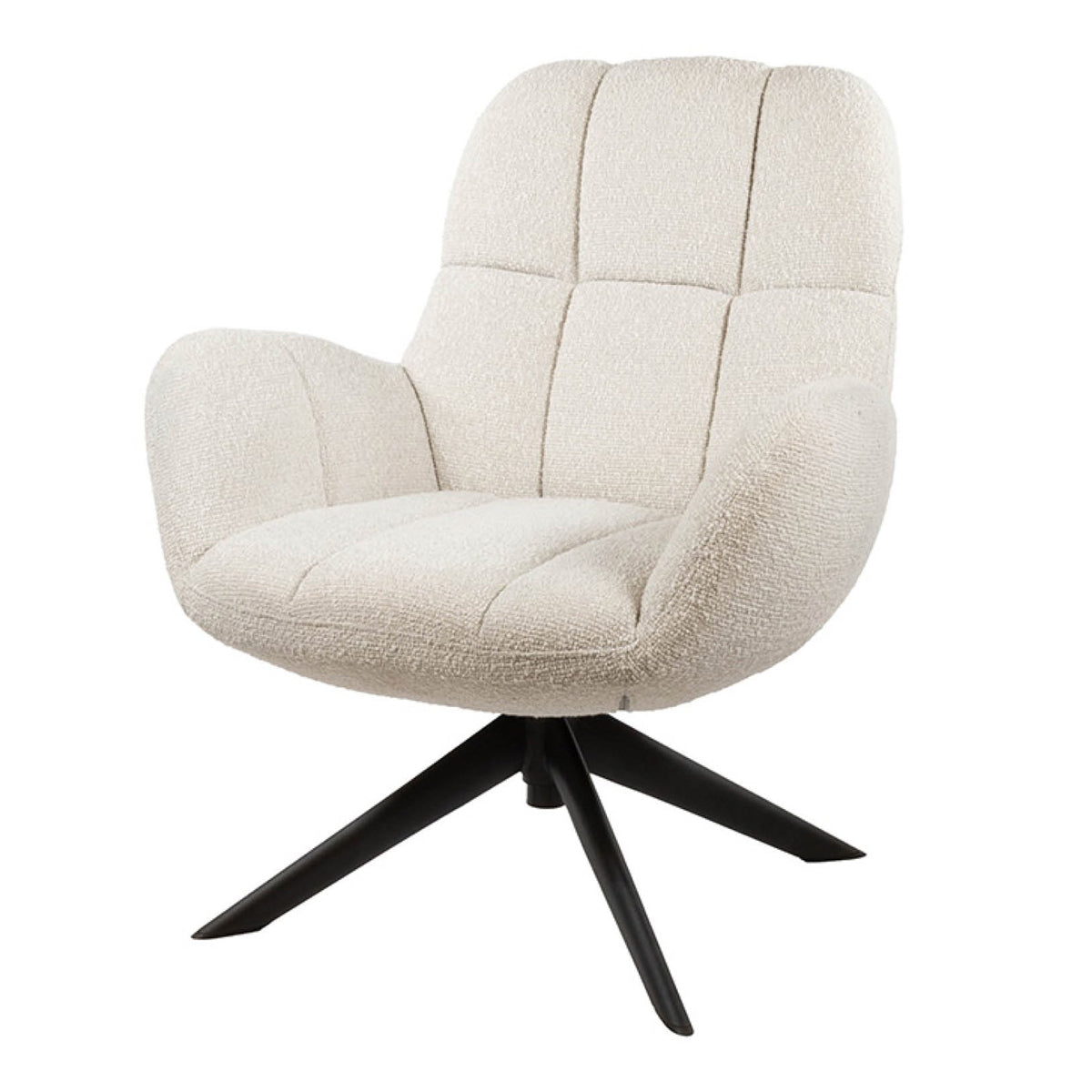 Fauteuil Luvano - Ivoor - Bouclé - Draaibaar