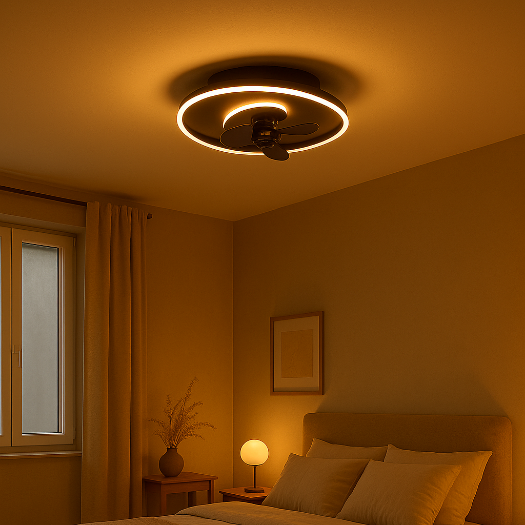 Plafondventilator Lucy - Met Lamp - Zwart - Dimbaar - Koud + Warm