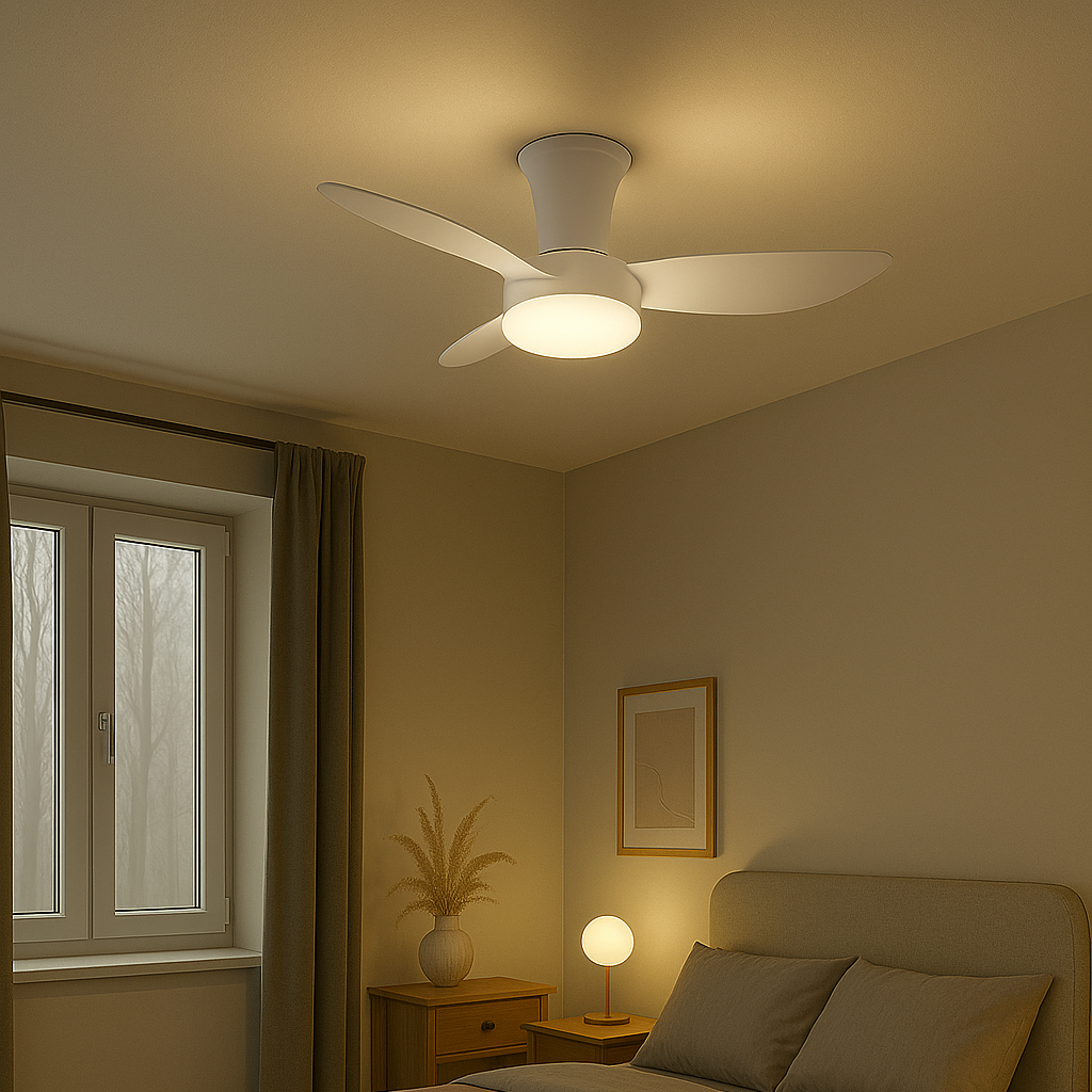 Plafondventilator Lynn - Met Lamp - Wit - Dimbaar - Koud + Warm