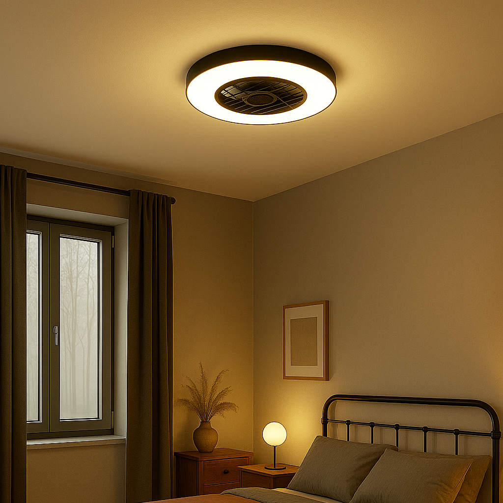 Plafondventilator Nomi - Met Lamp RGB - Zwart - Dimbaar - Koud + Warm