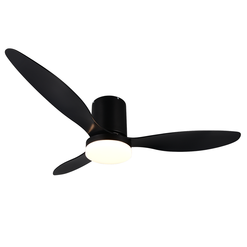 Plafondventilator Zara - Met Lamp - Zwart - Dimbaar - Koud + Warm