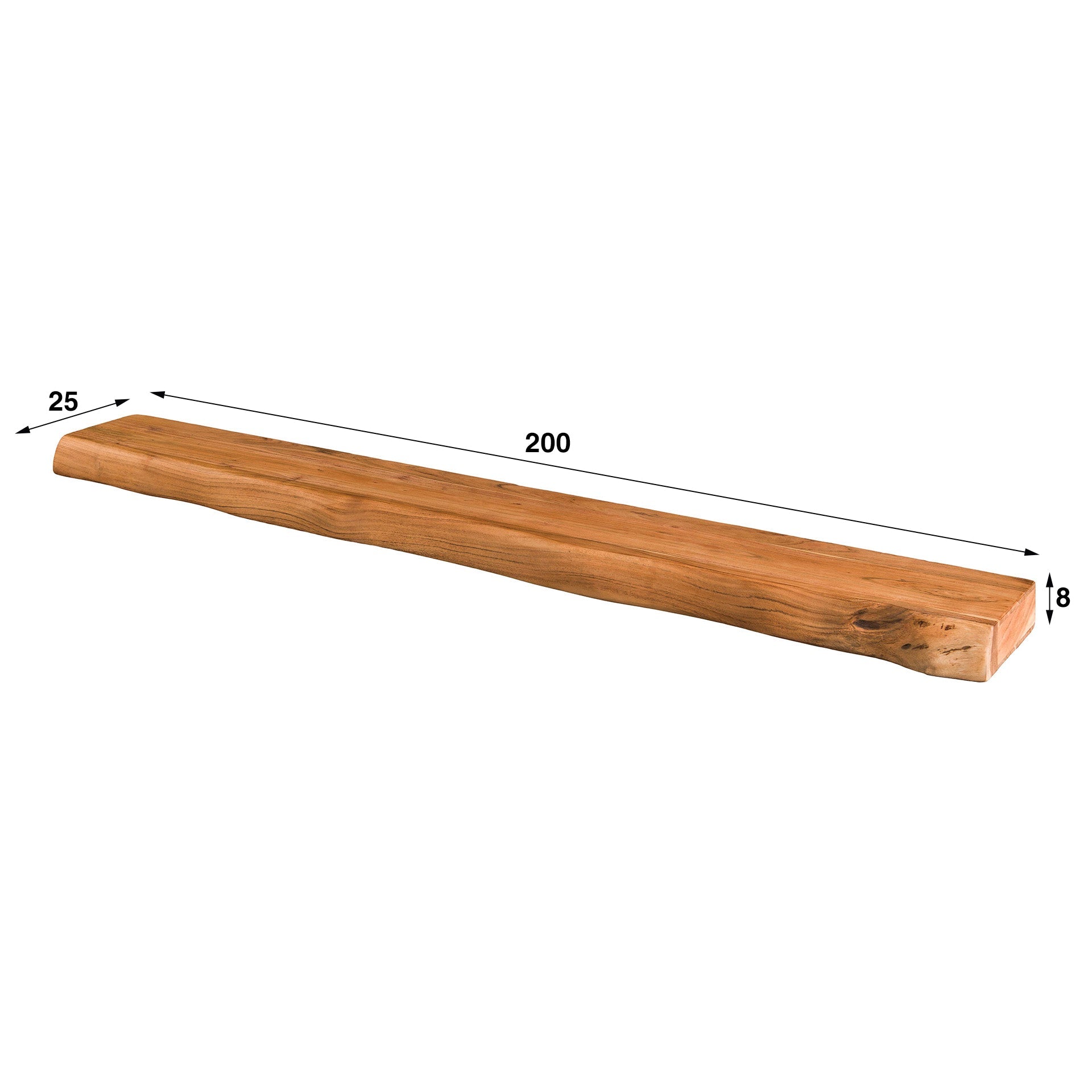 Wandplank / TV-meubel Timber - Bruin - Acaciahout - 200 cm