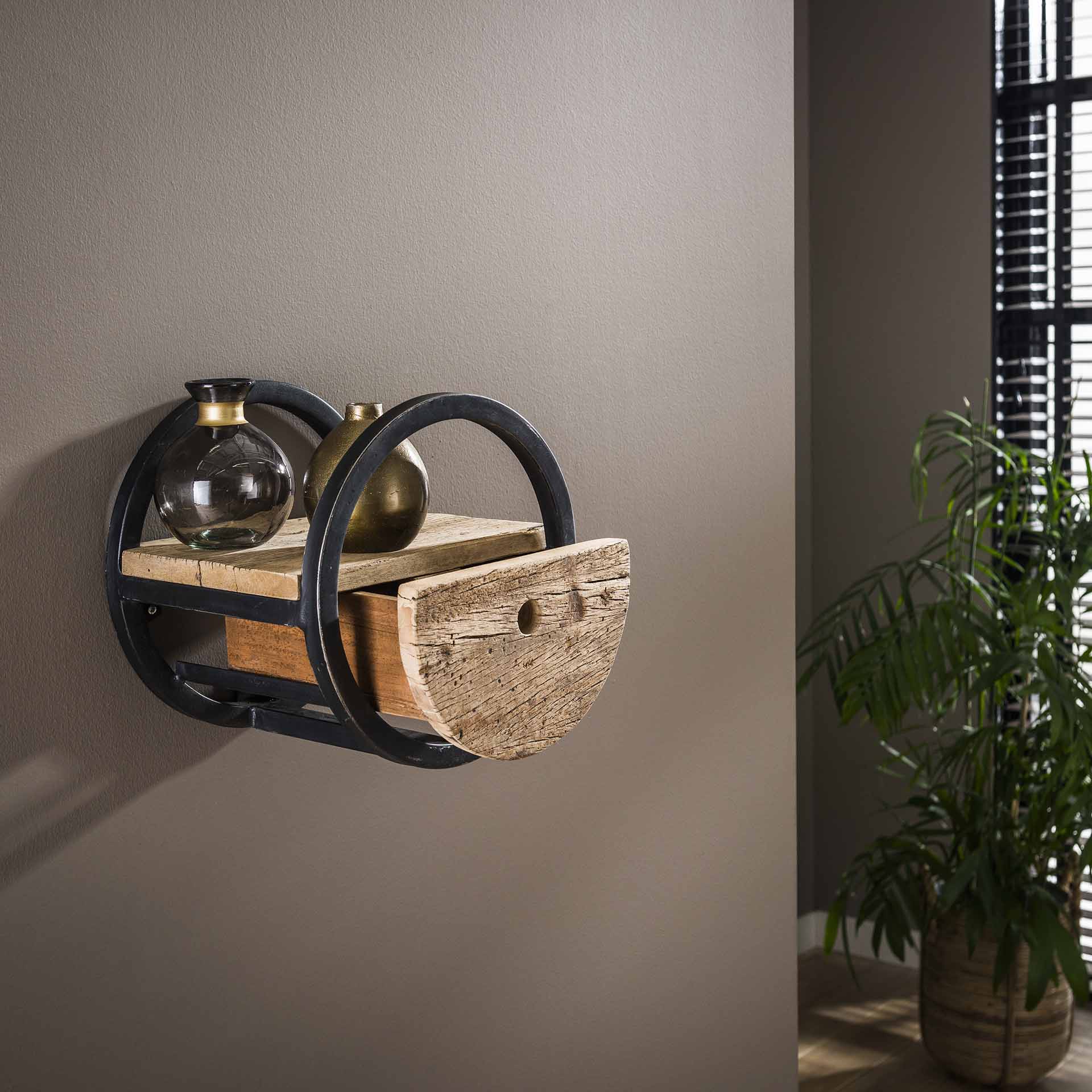 Wandschap Horizon - Bruin - Hardhout - 30 cm