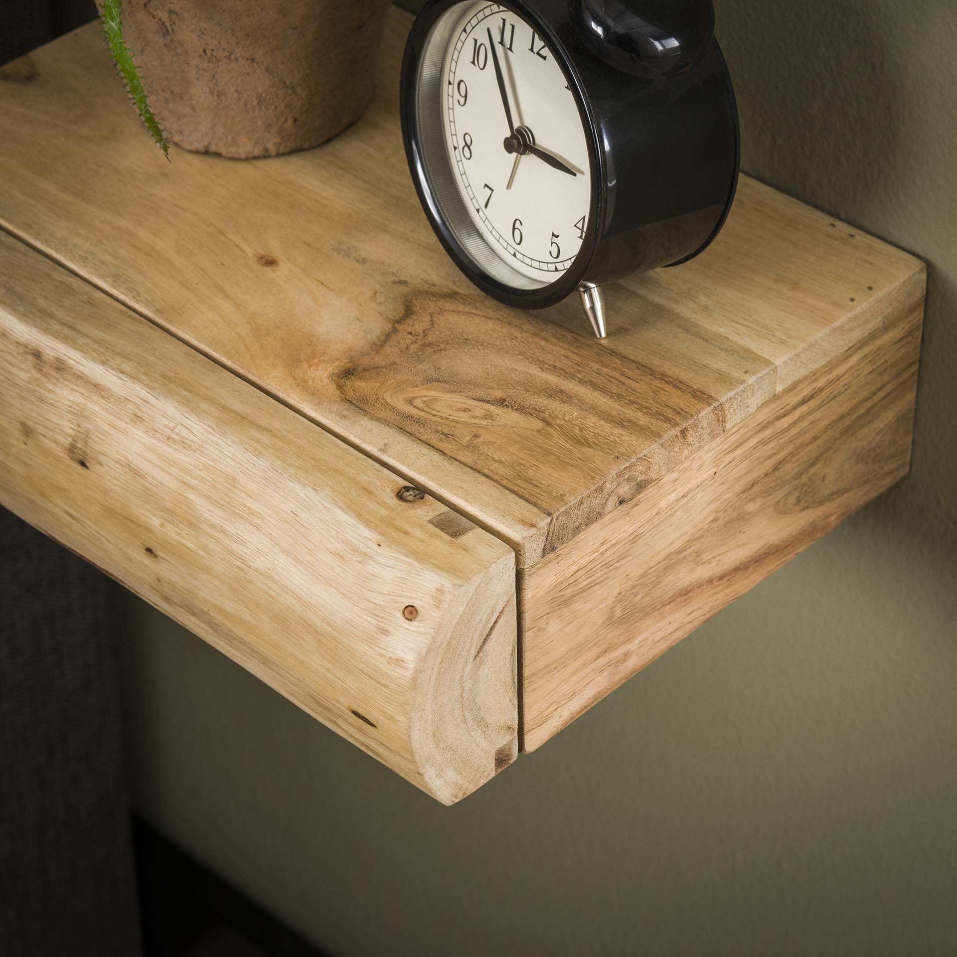 Klein Nachtkastje Gideon - Lichtbruin - Acaciahout - Zwevend