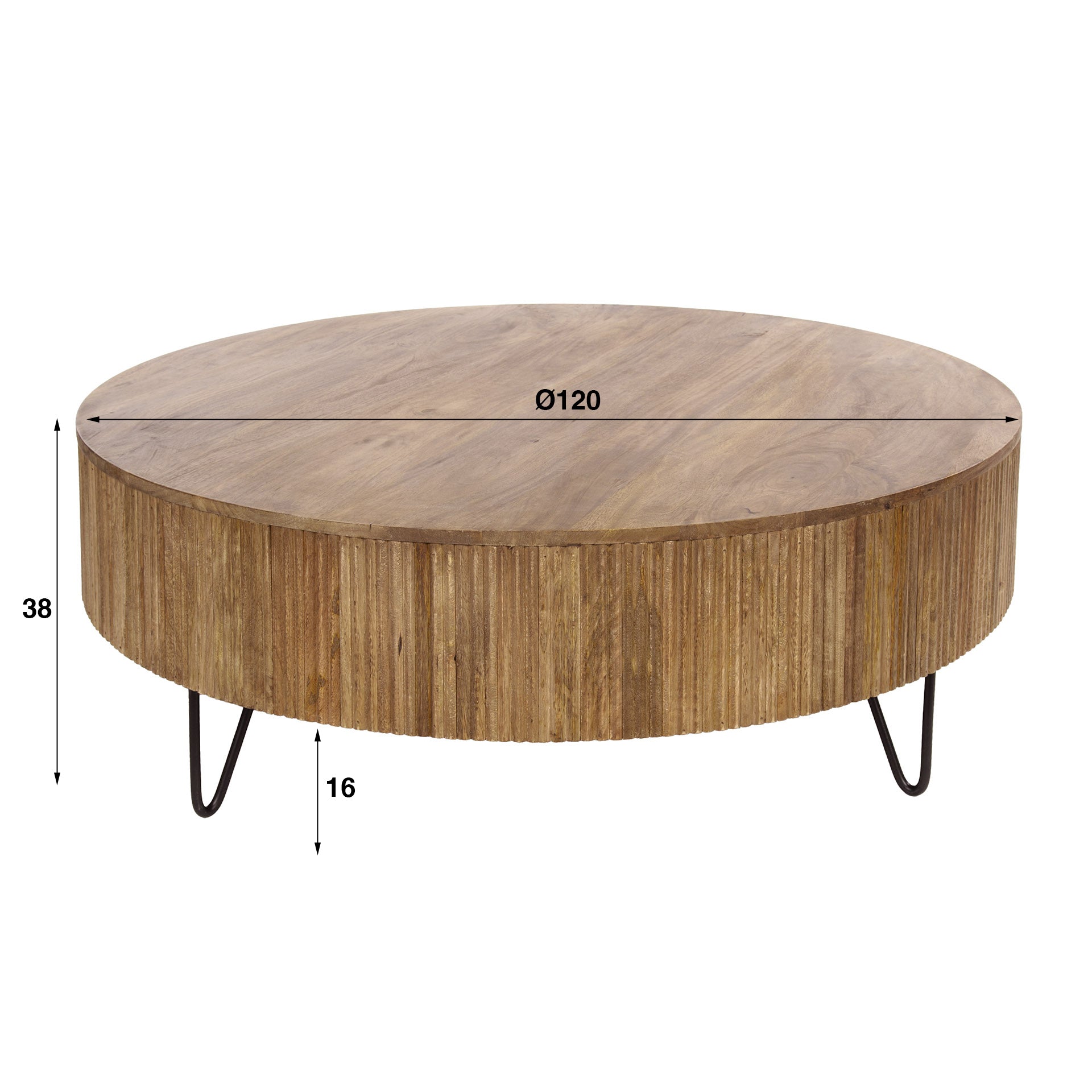 Salontafel Eloro - Rond - Mangohout - 120 cm