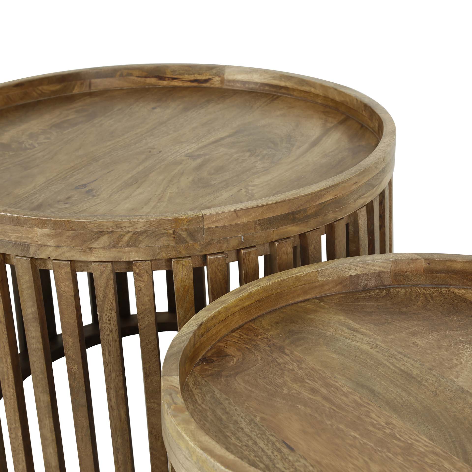 Salontafel Elysium - Rond - Mangohout - Set van 2