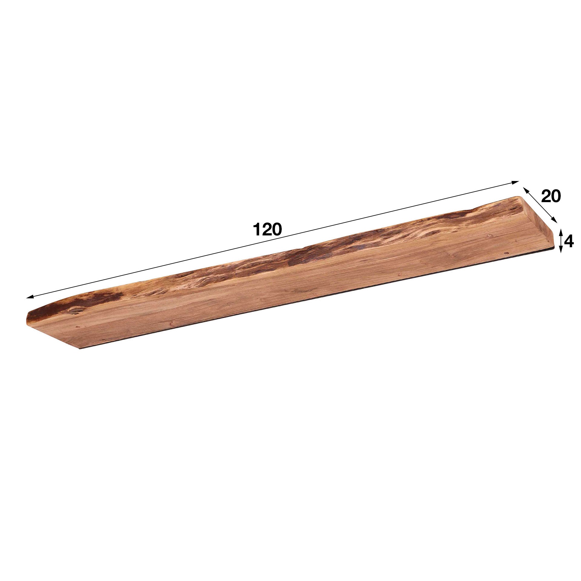 Wandplank Luc - Bruin - Acaciahout - 120 cm