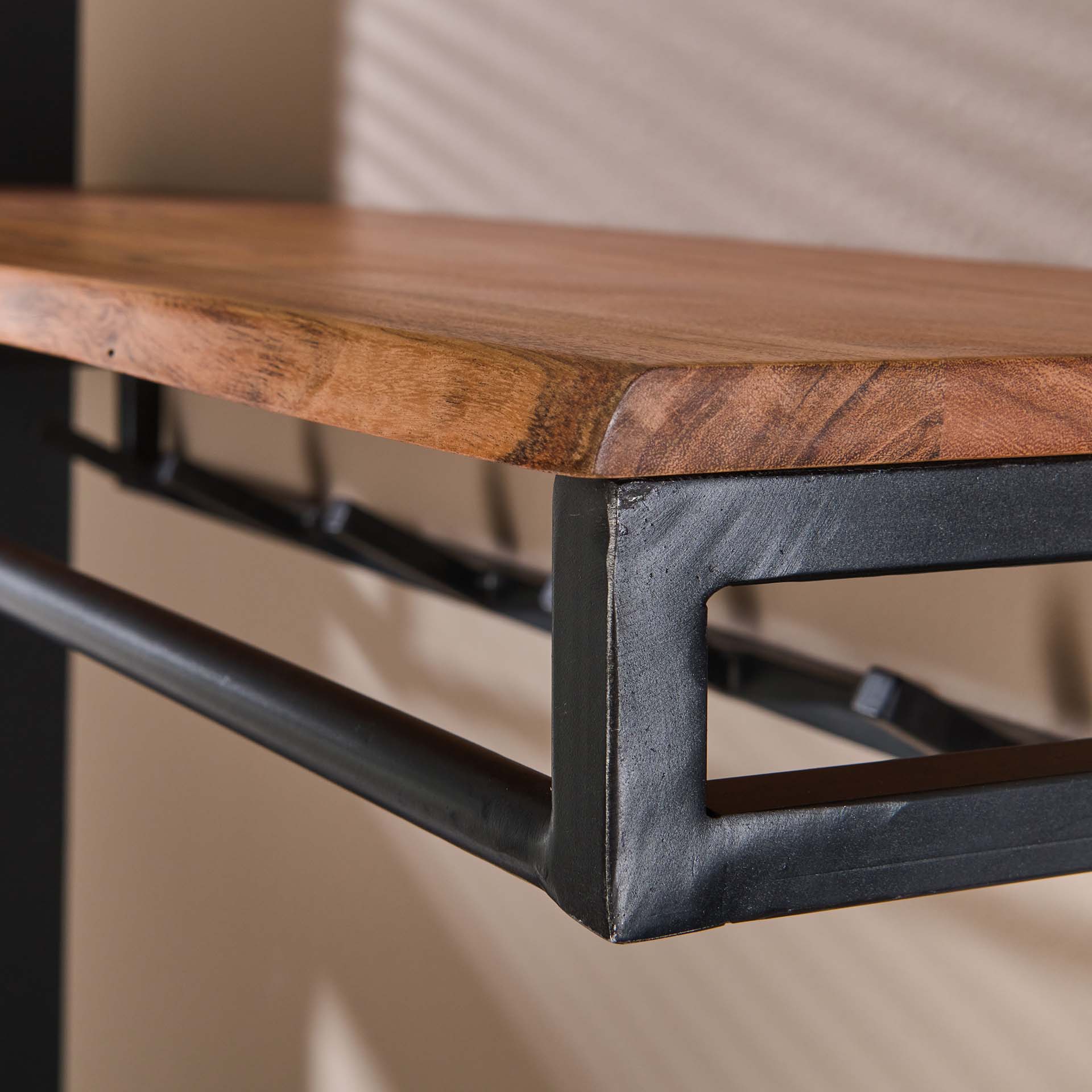 Kapstok Silk - Acaciahout - 6 haken - 100 cm