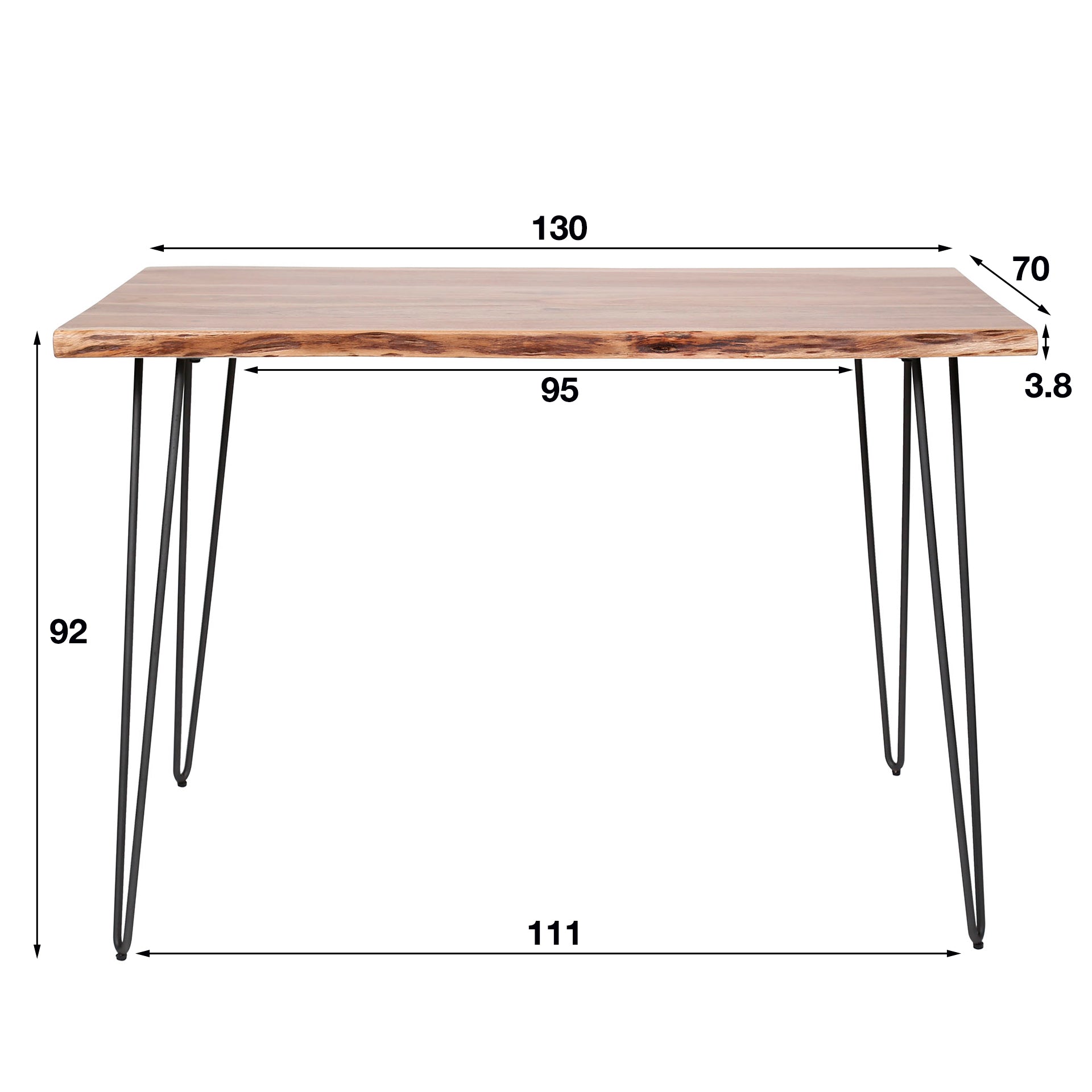 Bartafel Tony - Bruin - Acaciahout - 130 cm