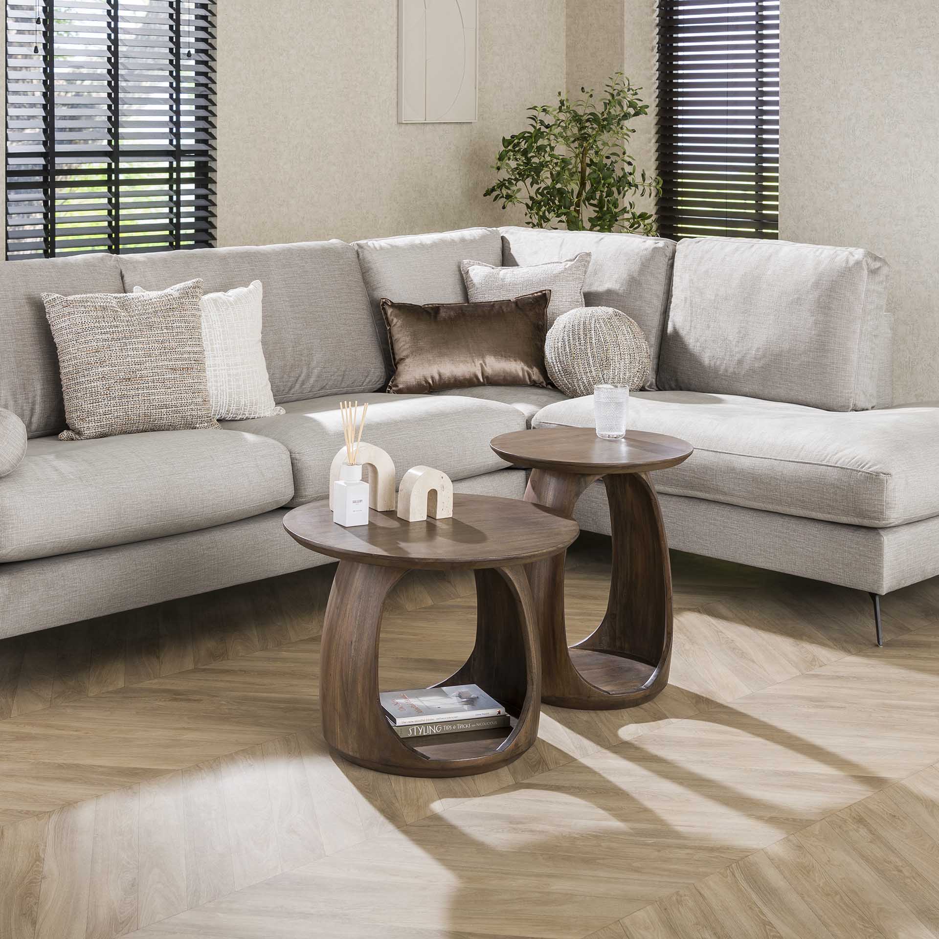 Bijzettafel Ovela - Rond - Acaciahout