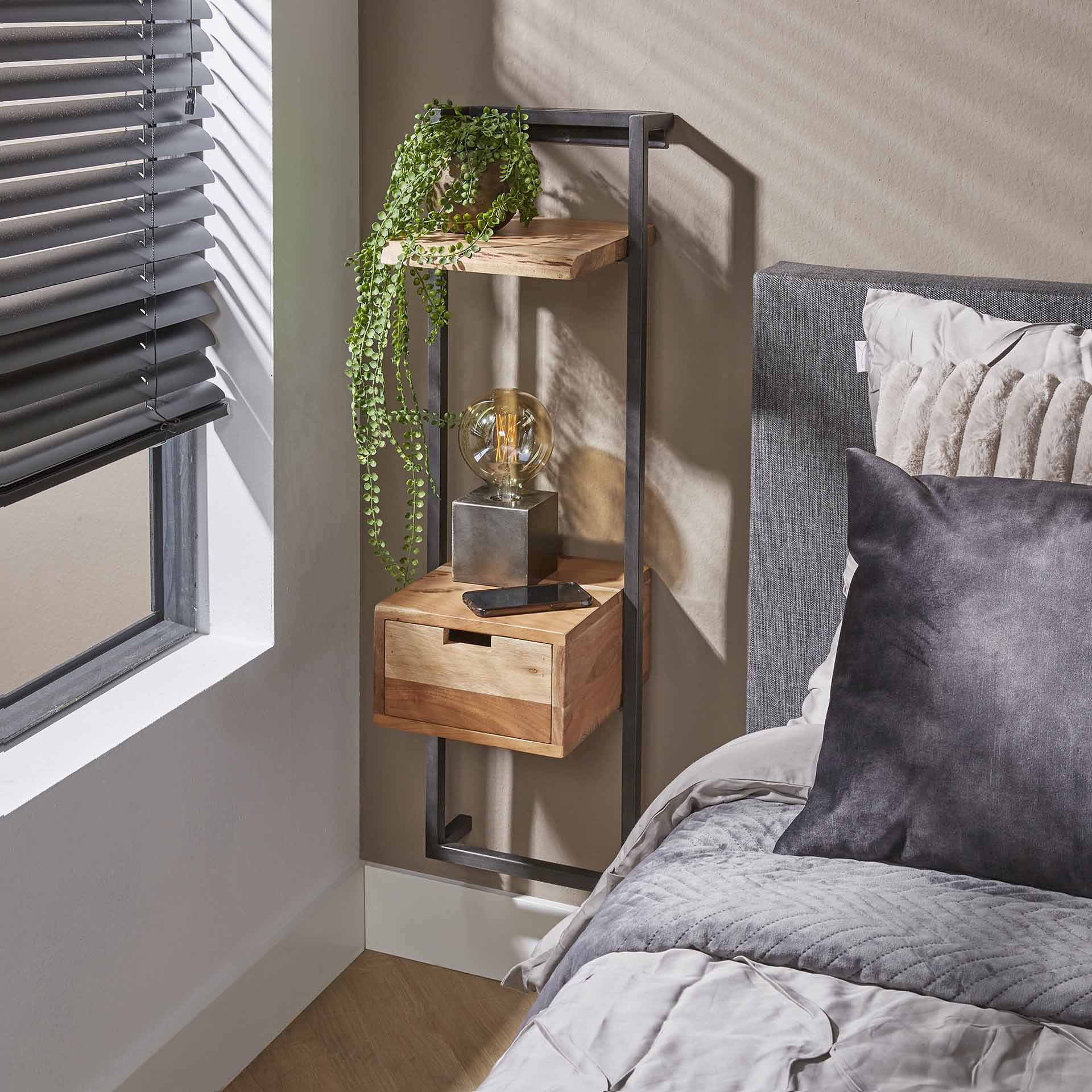 Nachtkastje Xylo - Lichtbruin - Acaciahout