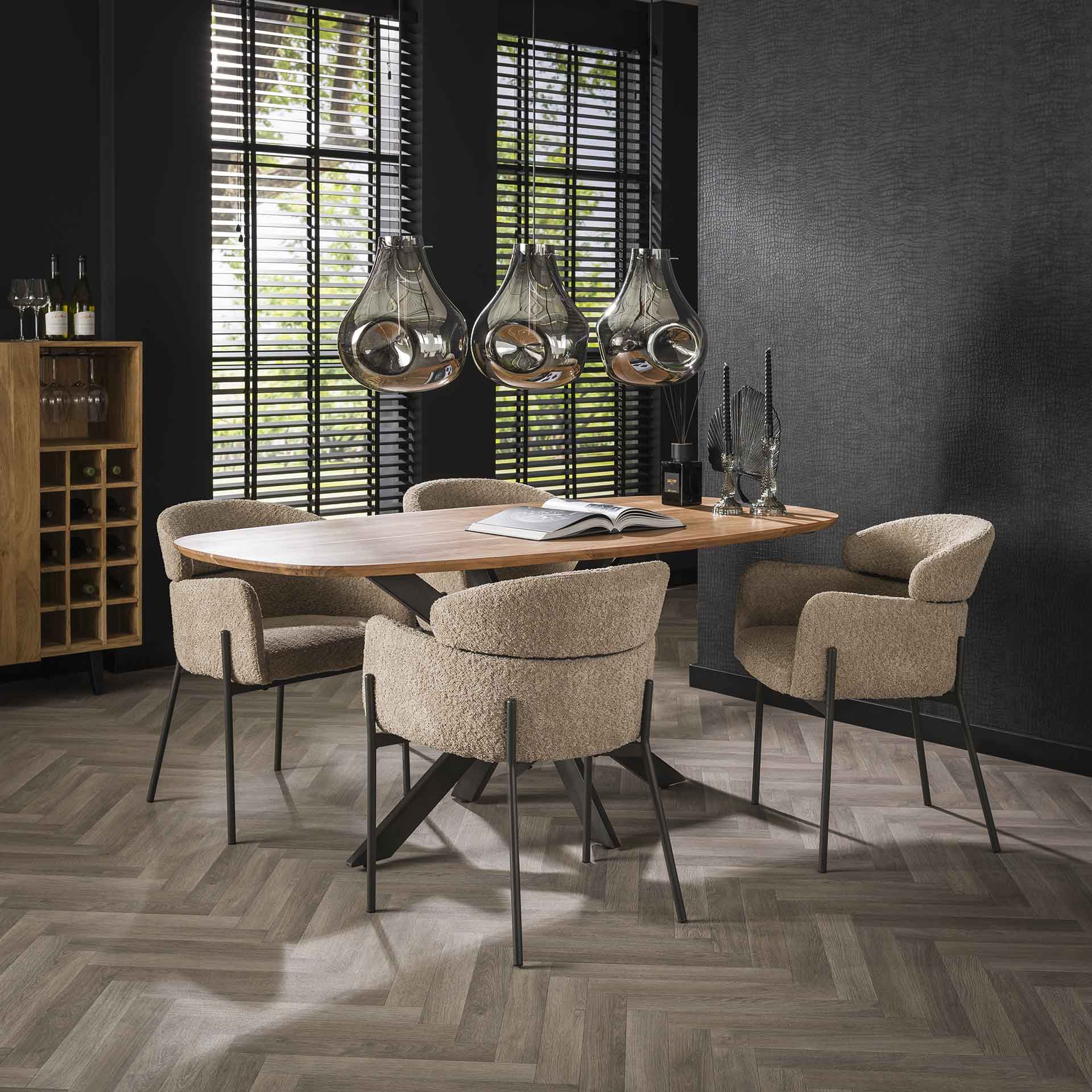 Eettafel Melody - Deens Ovaal - Acaciahout - 180 cm