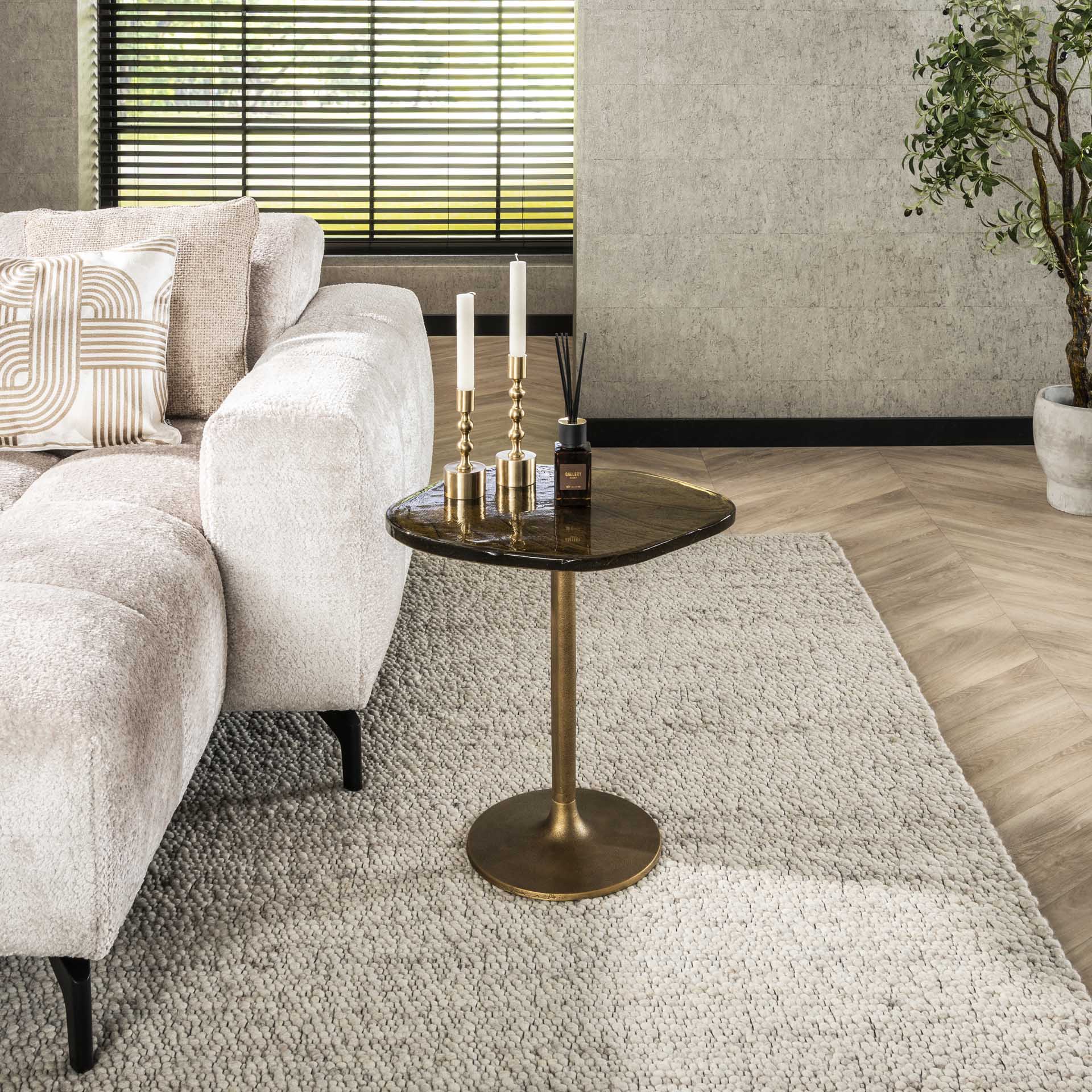 Bijzettafel Nivo - Biologisch - Goud - Glas