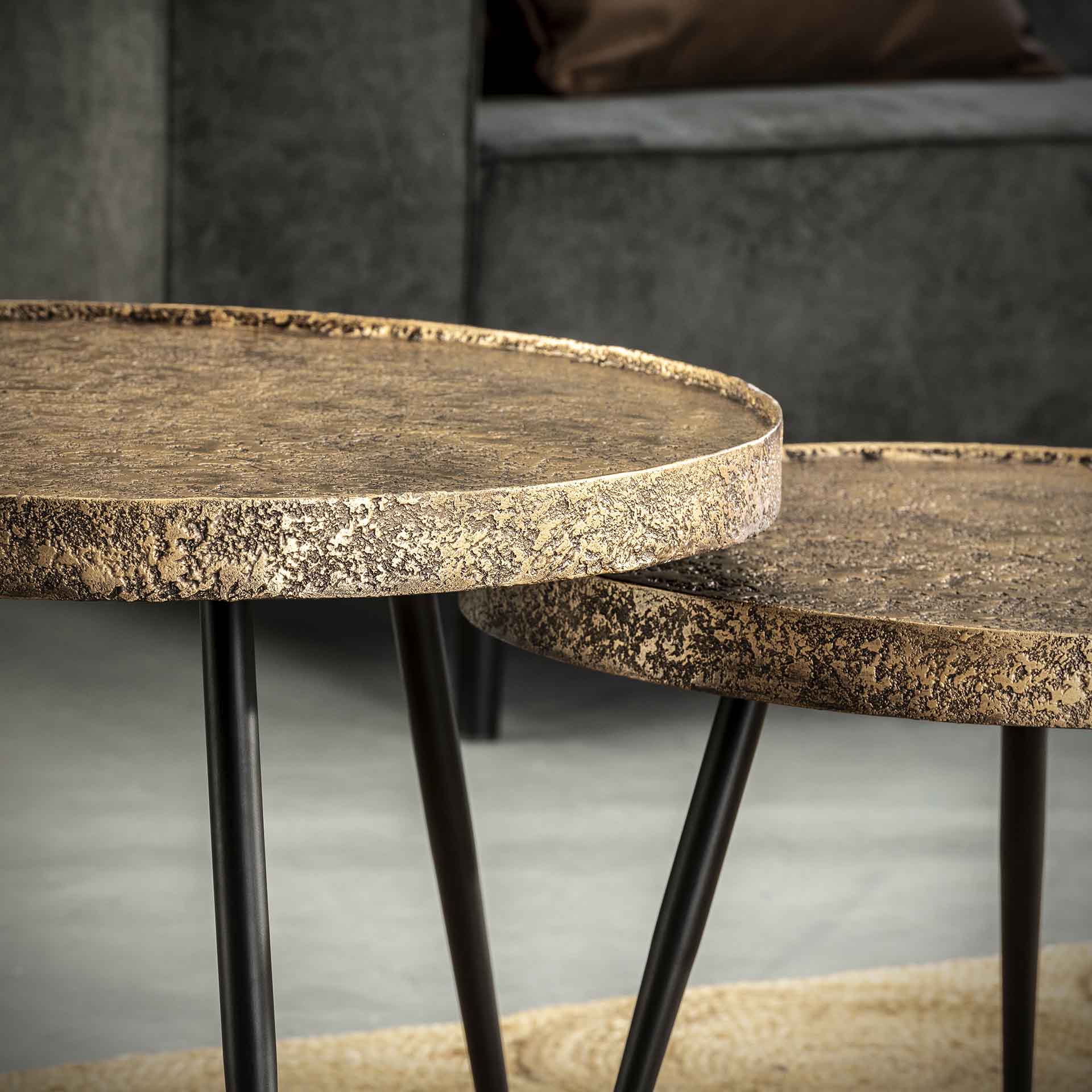 Salontafel Allegro - Rond - Metaal - Set van 2