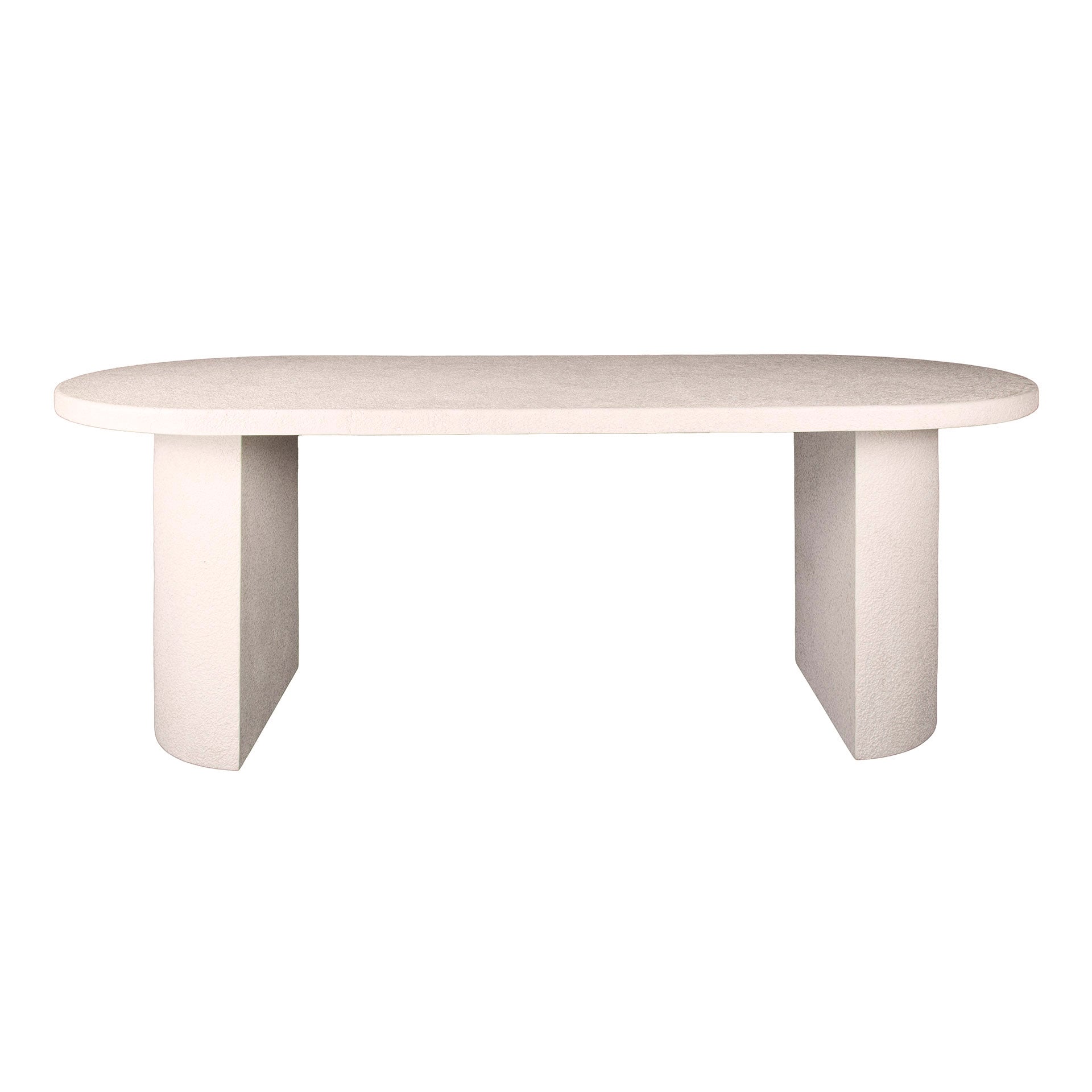 Eettafel Boog - Wit - Marmer Composiet - 215 cm - Ovaal