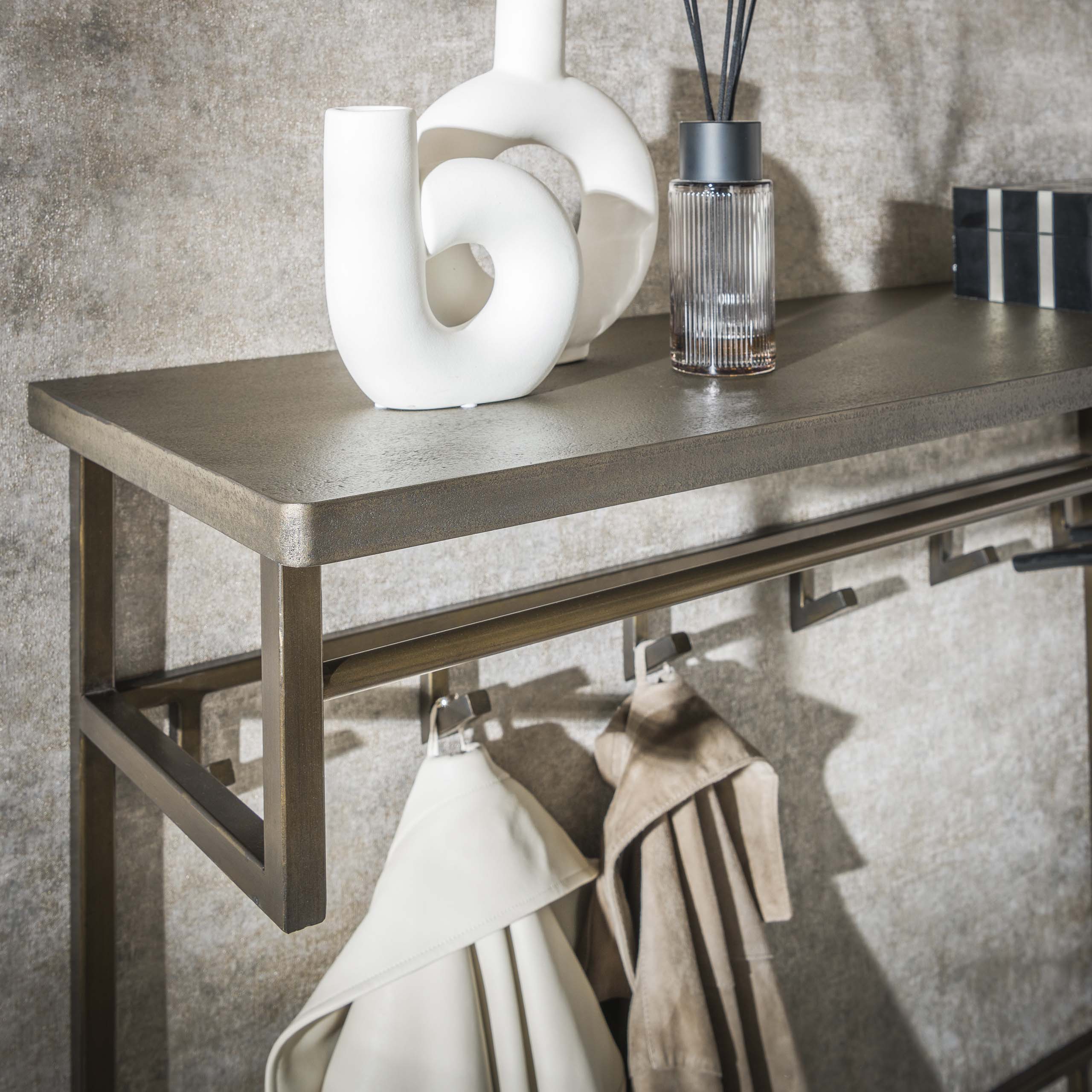 Kapstok Lucien - Antiek Brons - 12 haken - 100 cm