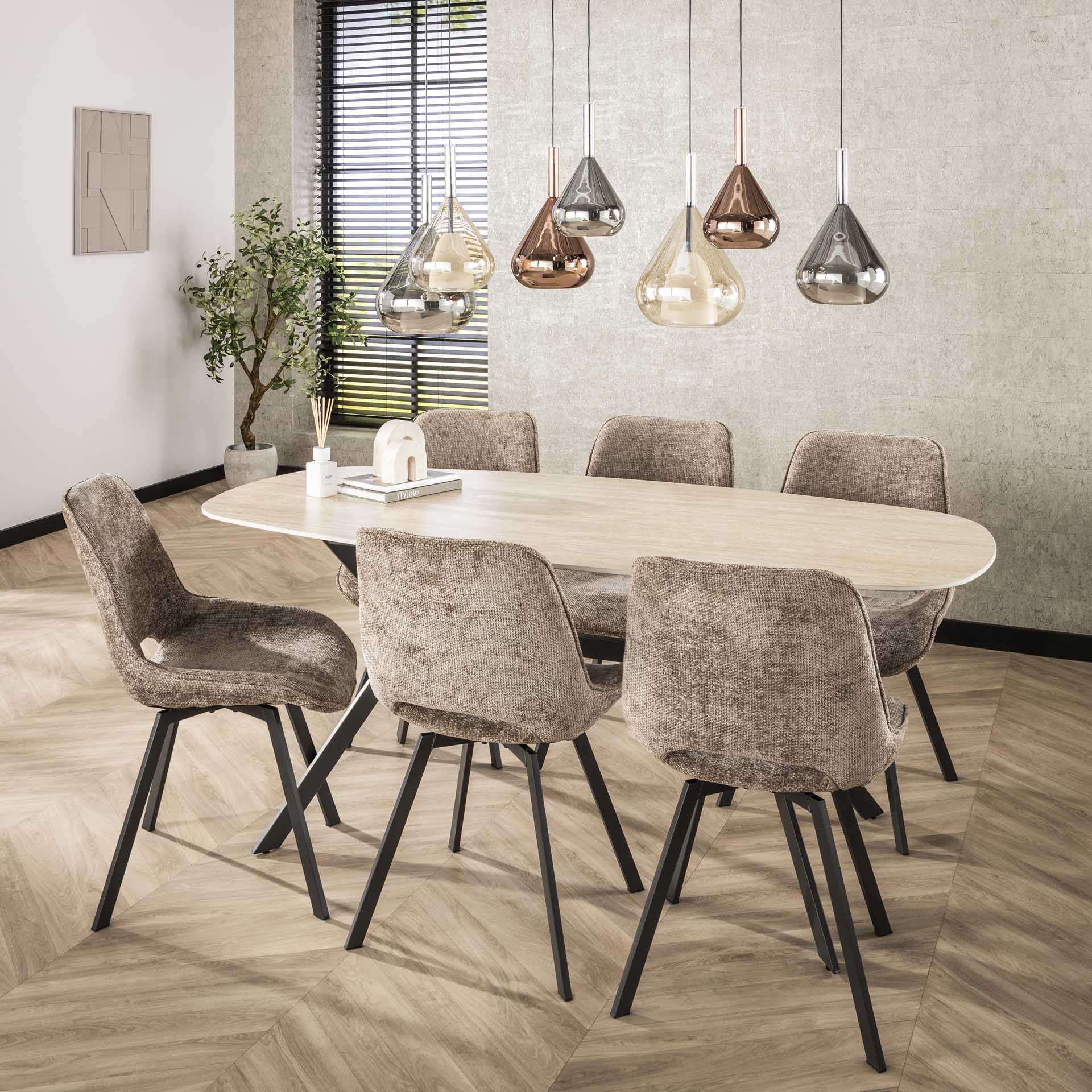 Hanglamp Raindrop - 7-lichts - Amber Mix - Glas