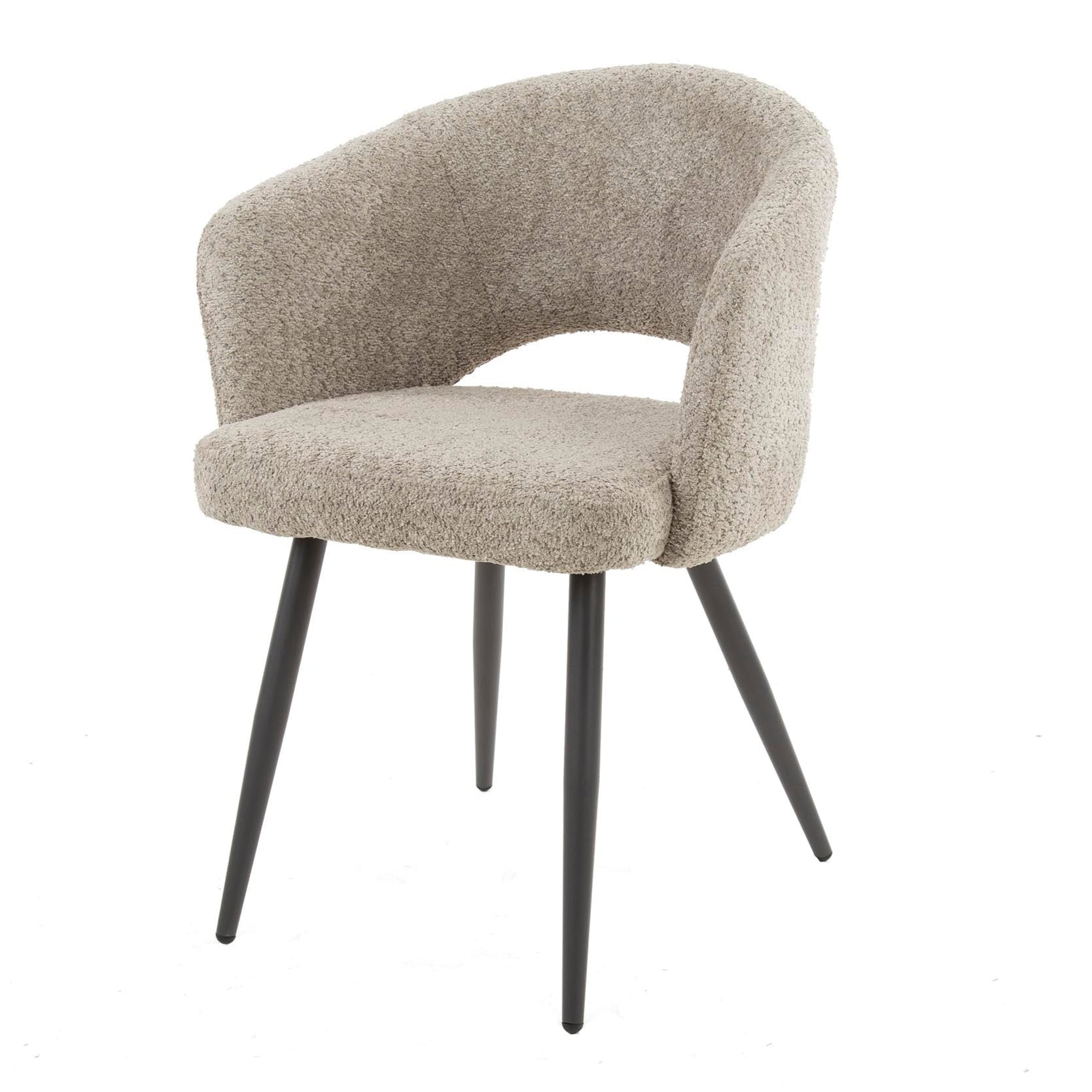 Eetkamerstoel Sydney - Beige - Bouclé - Teddystof